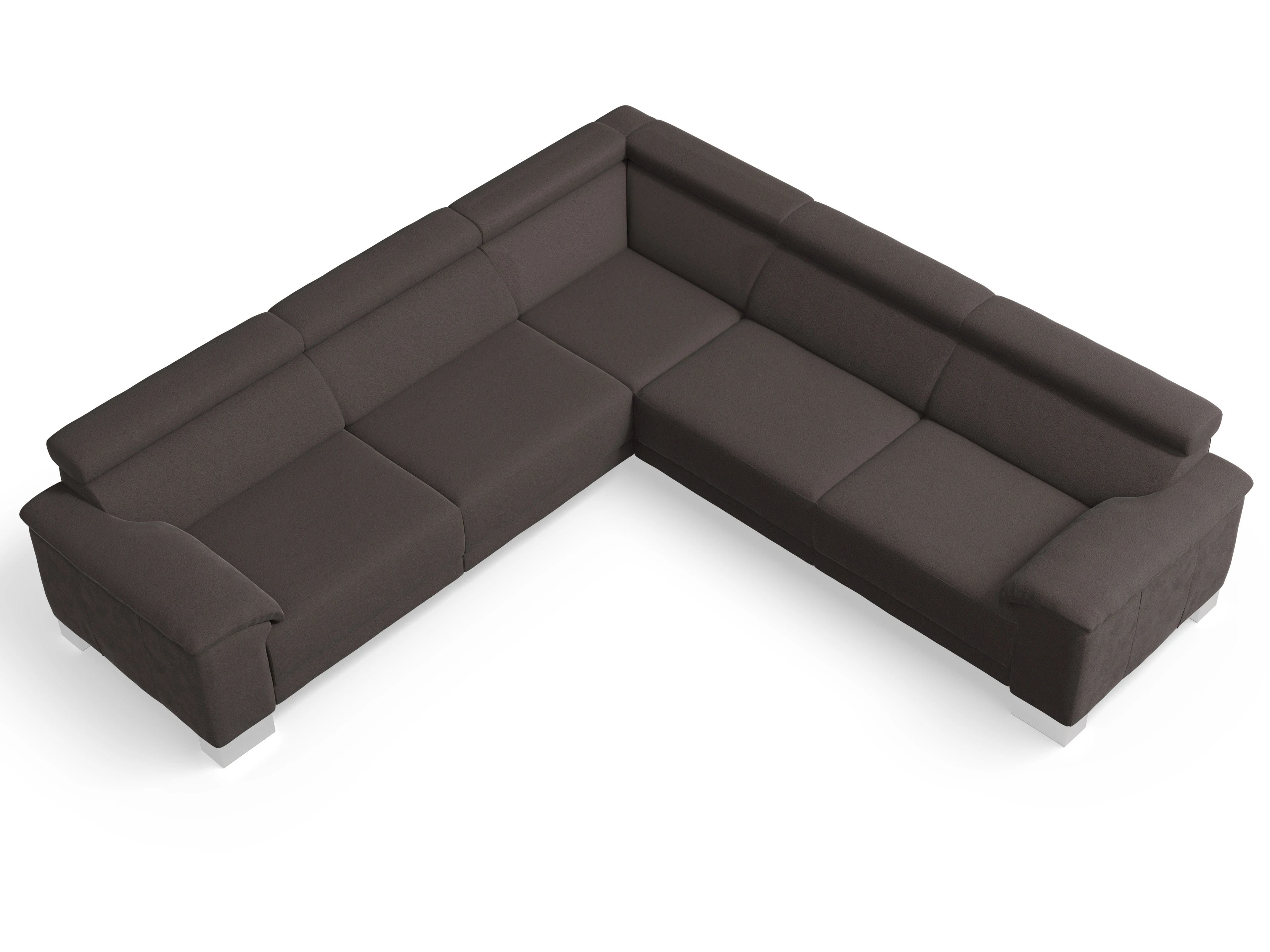 Ansicht des Produktes Antonio Ecksofa gleichschenklig in Stoff Braun