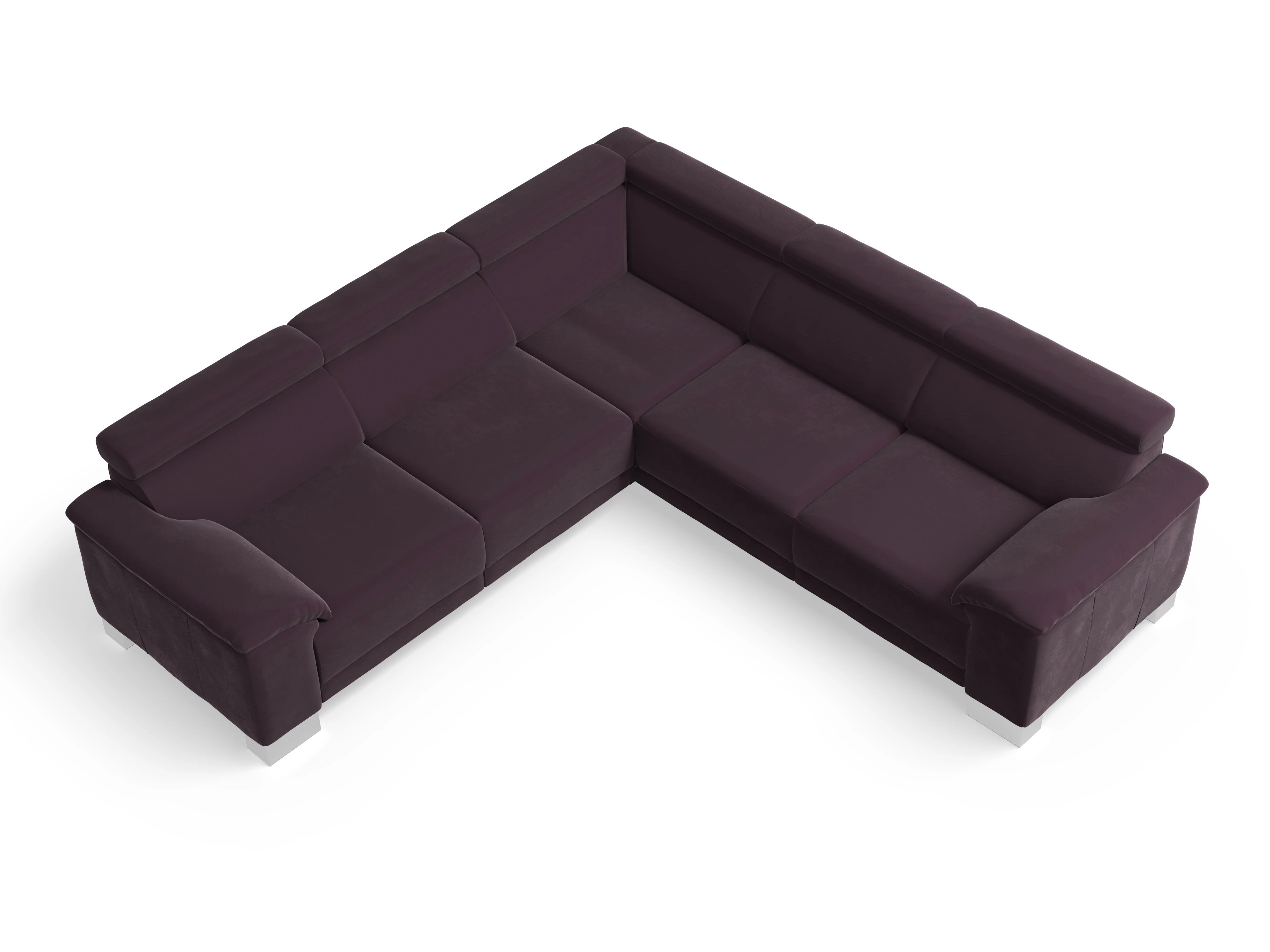 Antonio Ecksofa SPE Medium Ansicht des Produktes Antonio Ecksofa gleichschenklig in Stoff Lila