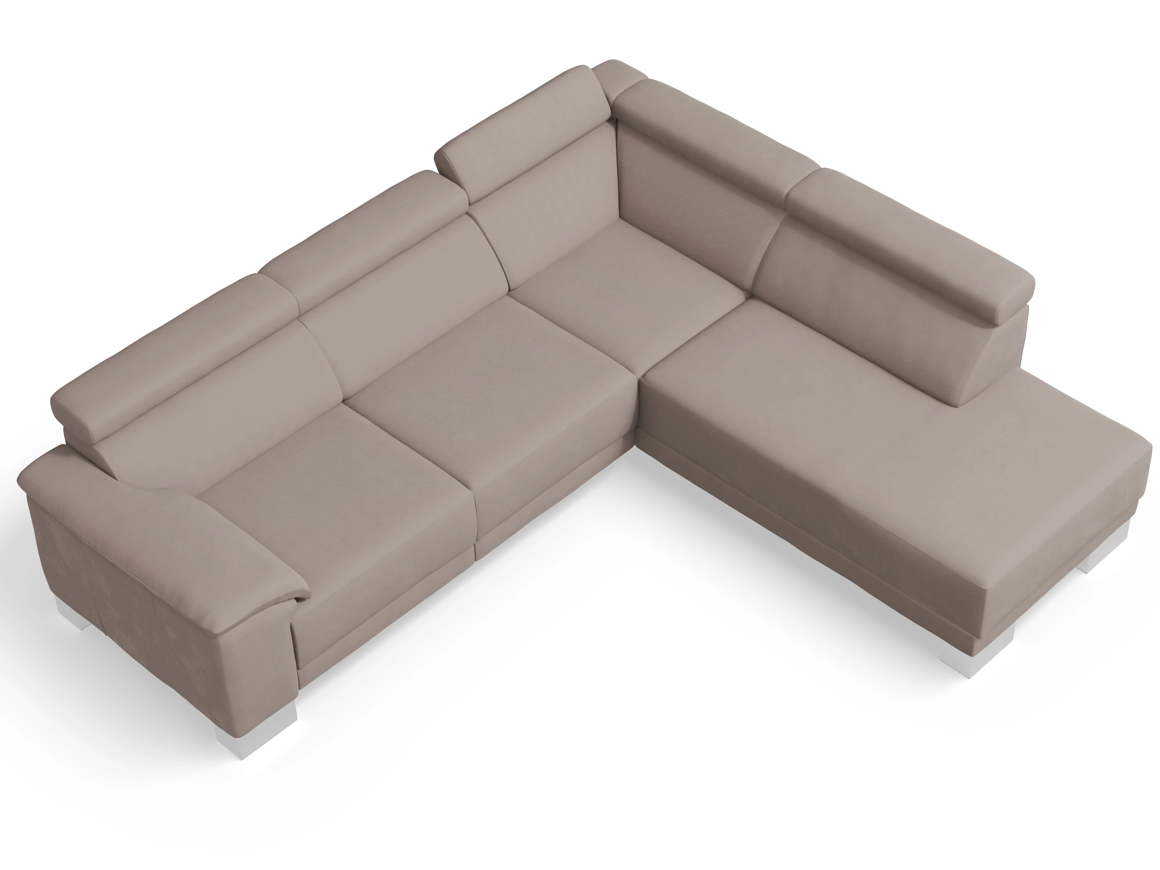 Ansicht des Produktes Antonio Ecksofa rechts Abschluss offen in Stoff Beige