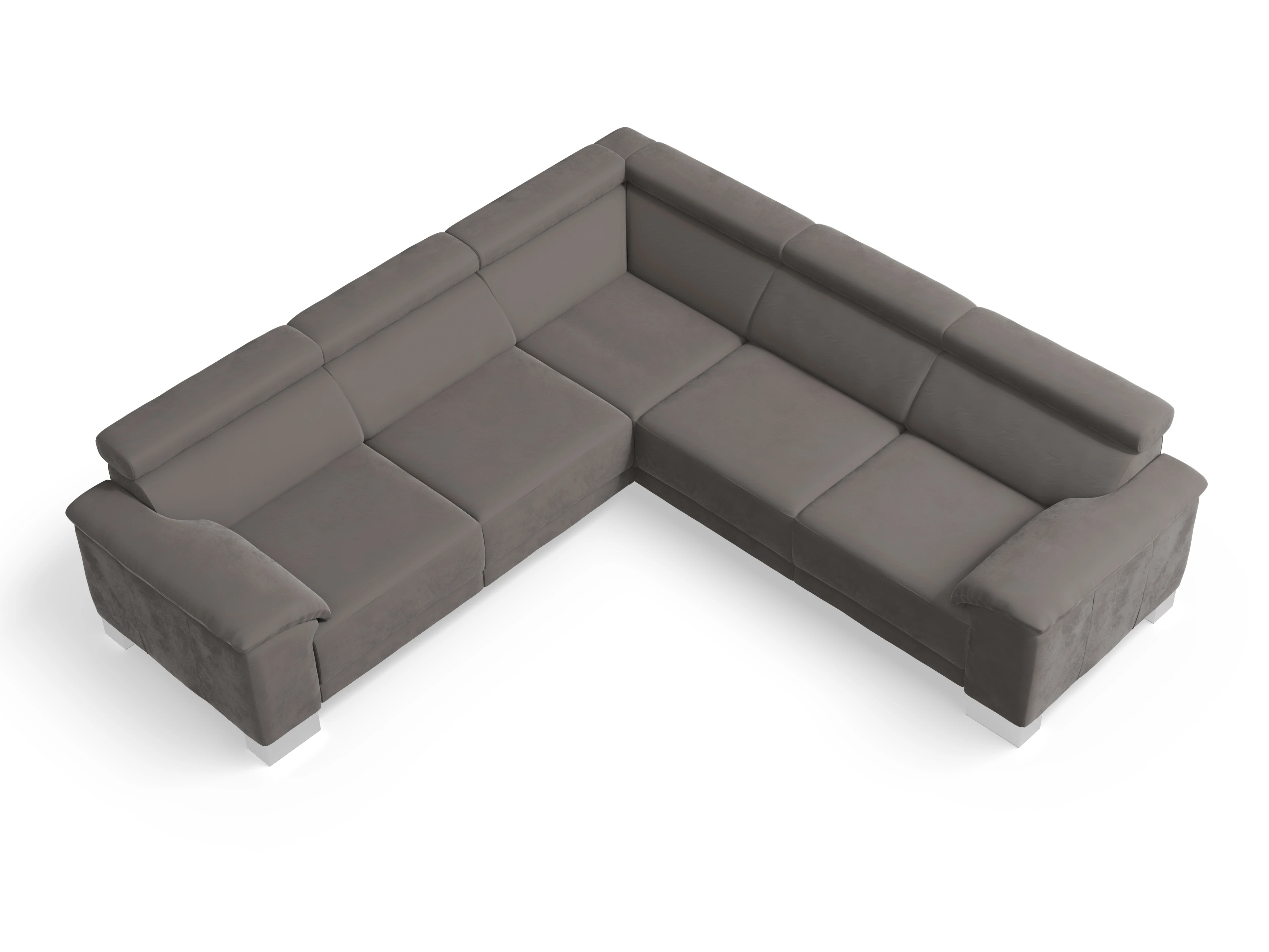 Antonio Ecksofa SPE Medium Ansicht des Produktes Antonio Ecksofa gleichschenklig in Stoff Grau