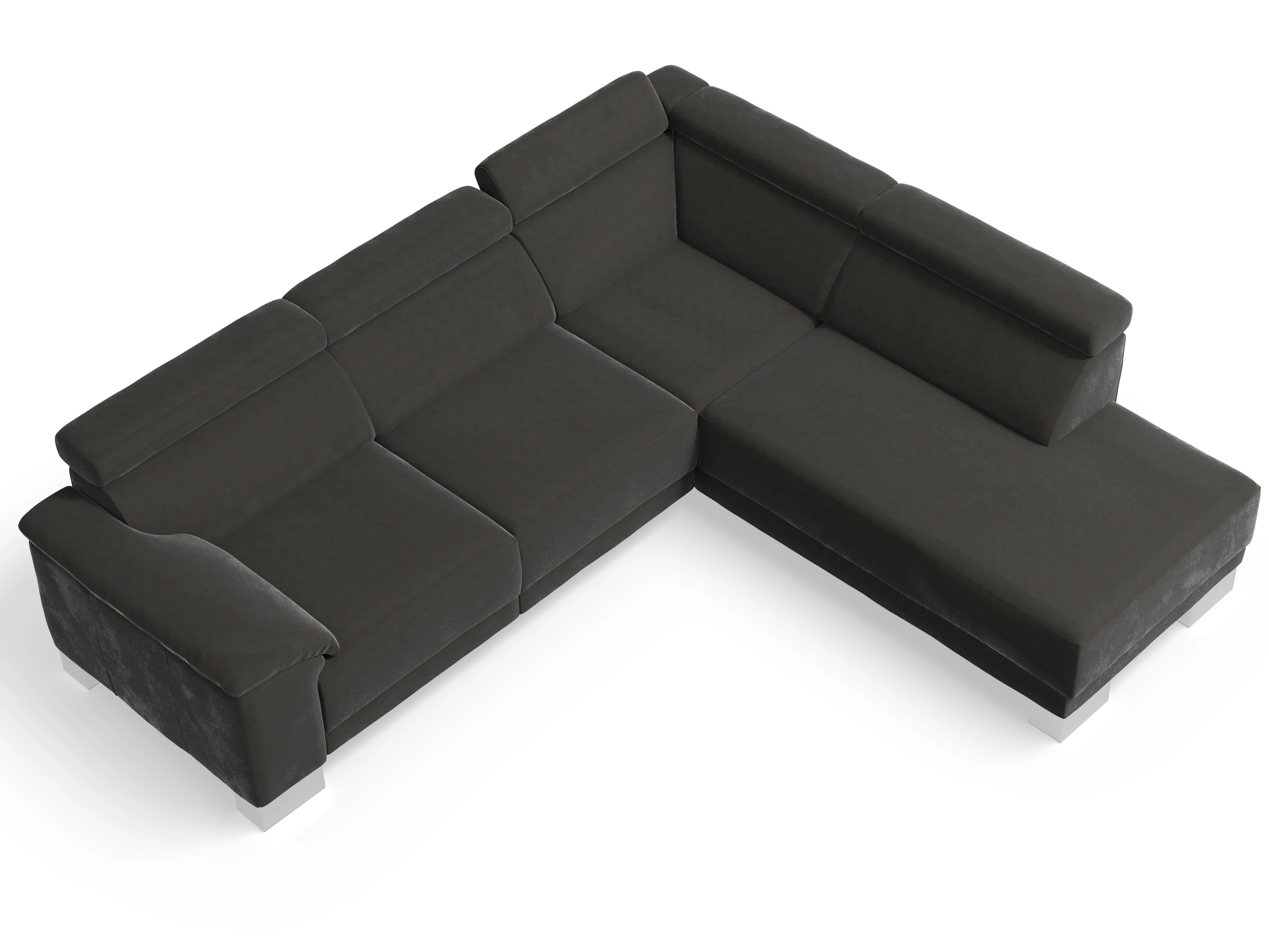 Ansicht des Produktes Antonio Ecksofa rechts Abschluss offen in Stoff Grau