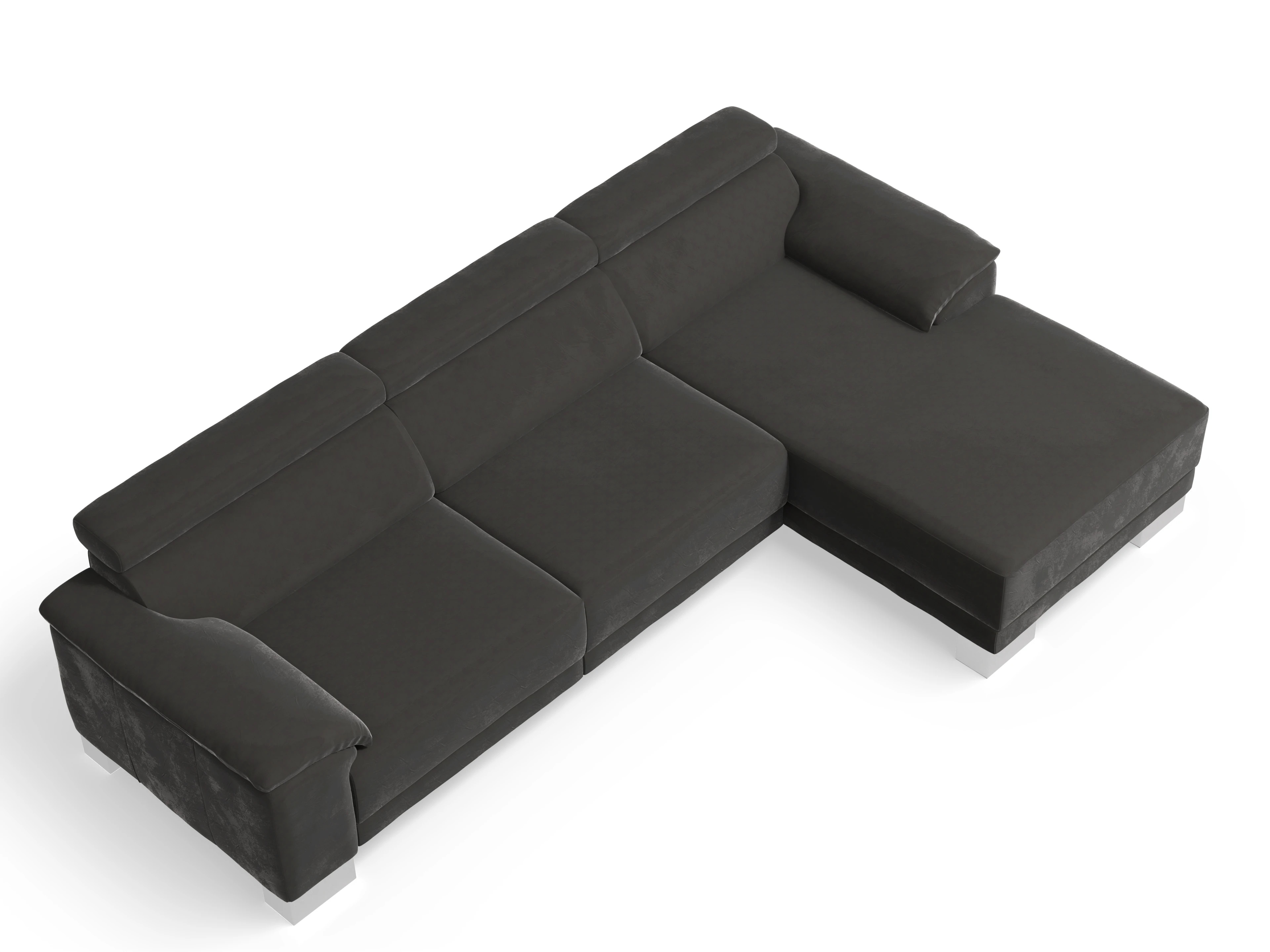 Ansicht des Produktes Antonio Ecksofa rechts Abschluss offen in Stoff Grau
