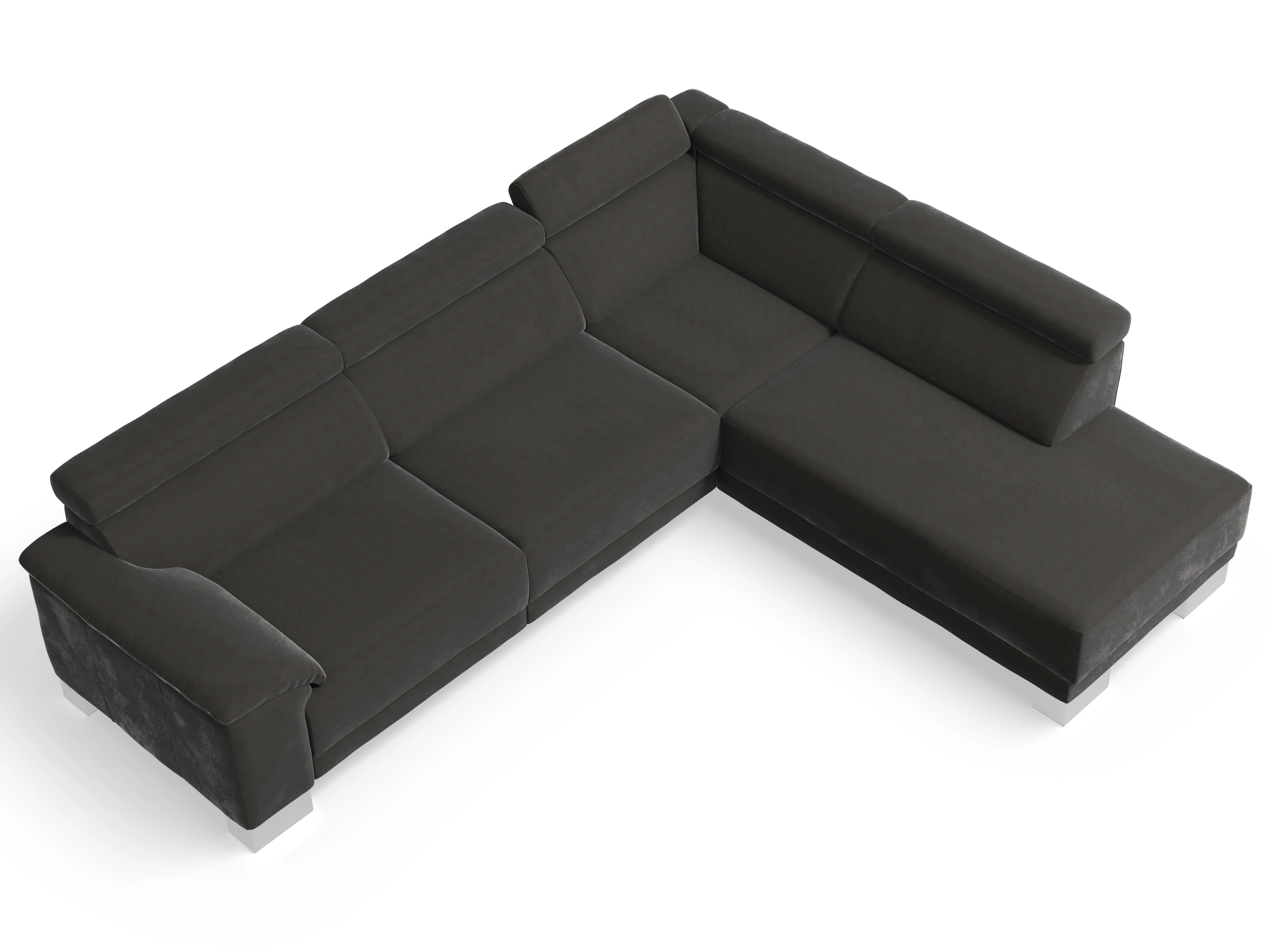 Ansicht des Produktes Antonio Ecksofa rechts Abschluss offen in Stoff Grau
