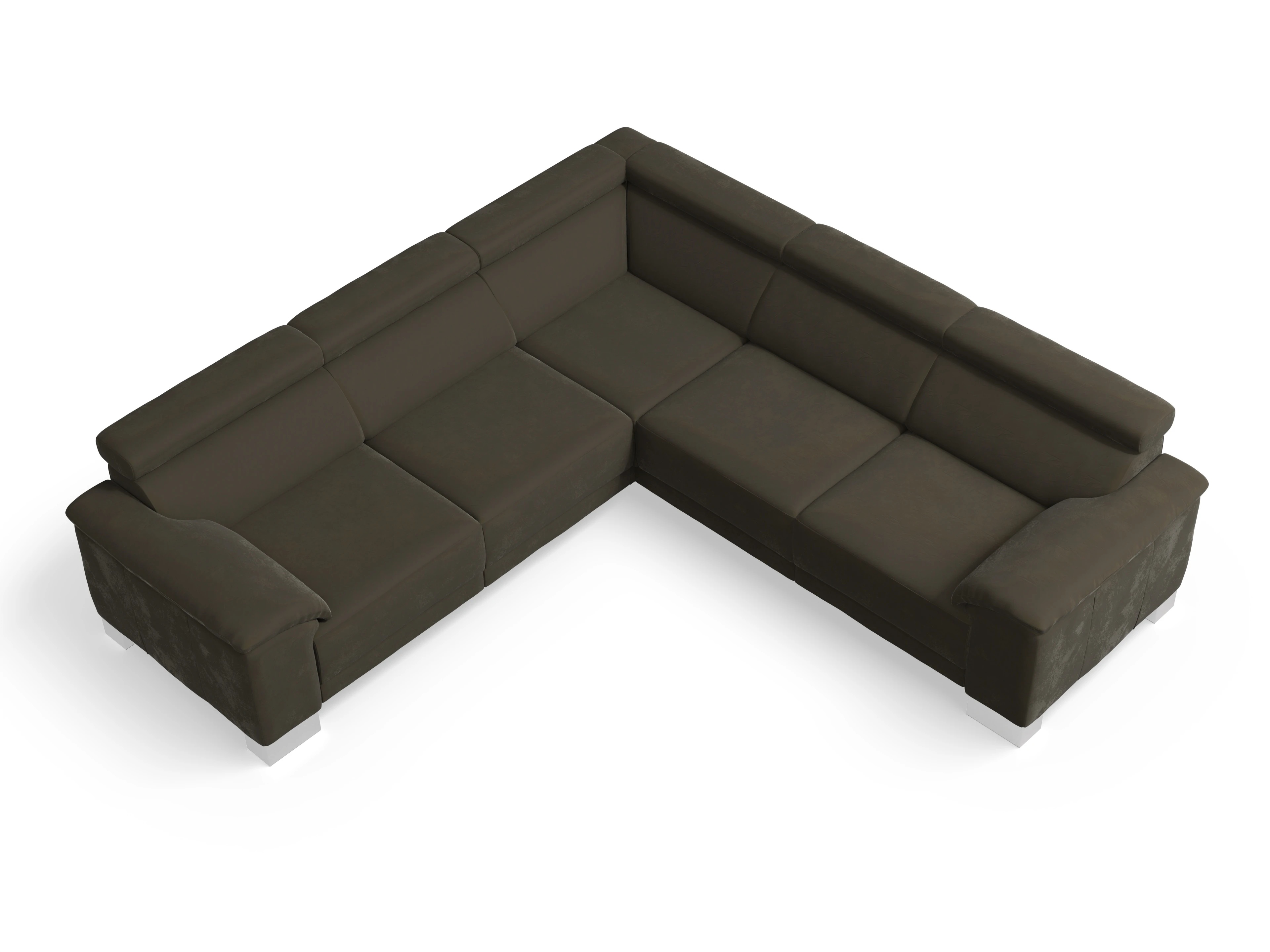 Ansicht des Produktes Antonio Ecksofa gleichschenklig in Stoff Grün