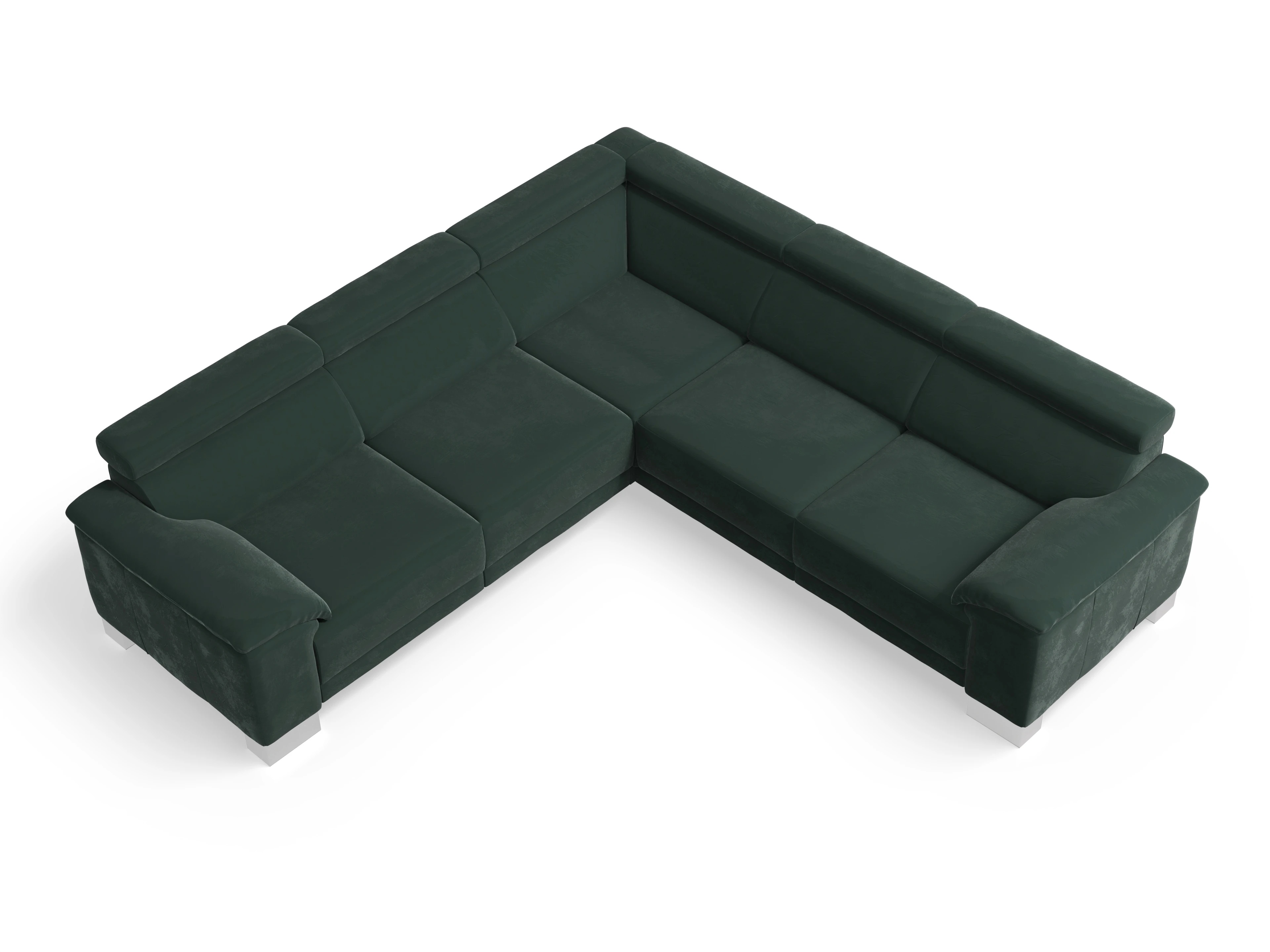 Ansicht des Produktes Antonio Ecksofa gleichschenklig in Stoff Grün