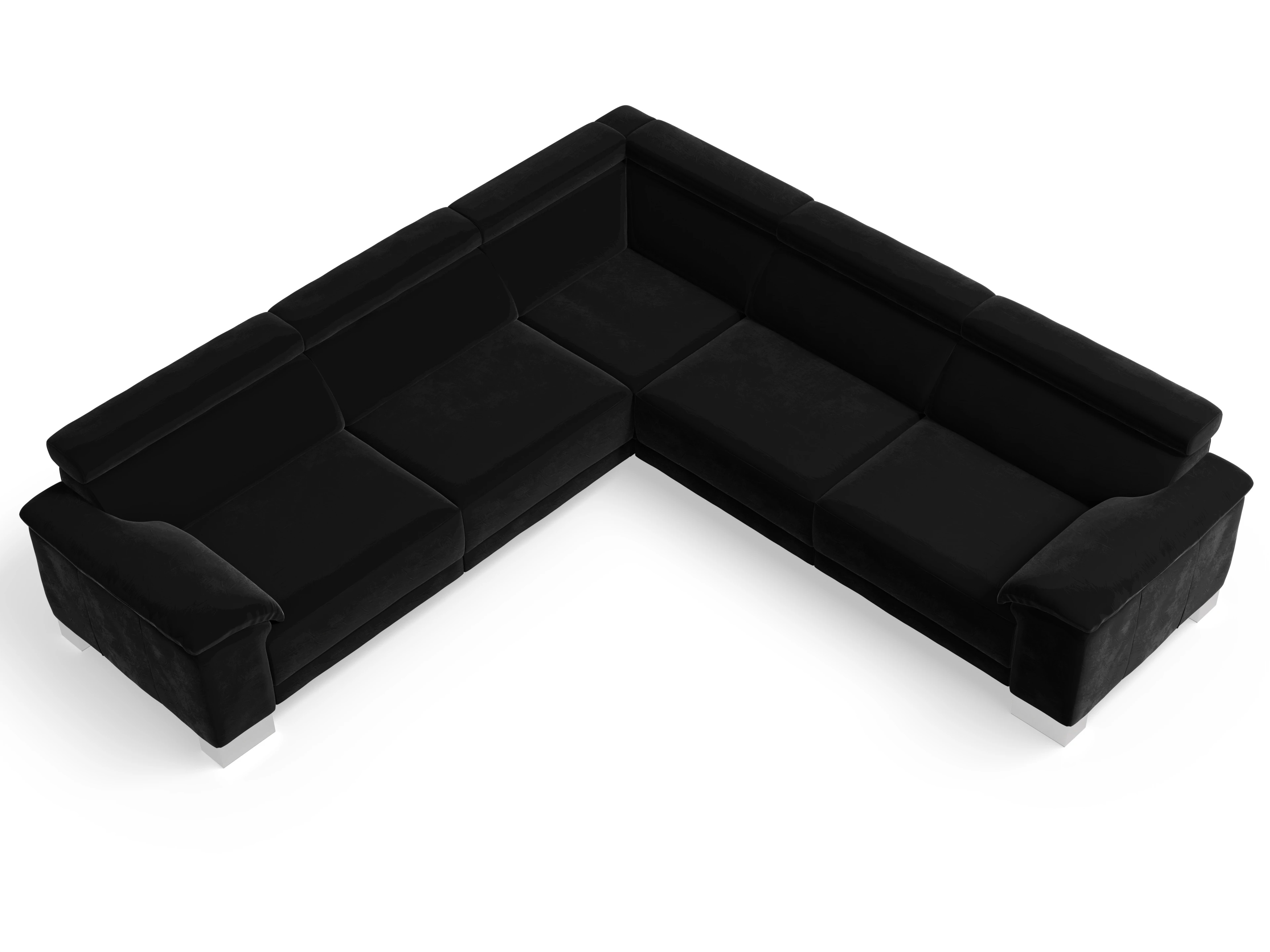 Ansicht des Produktes Antonio Ecksofa gleichschenklig in Stoff Schwarz
