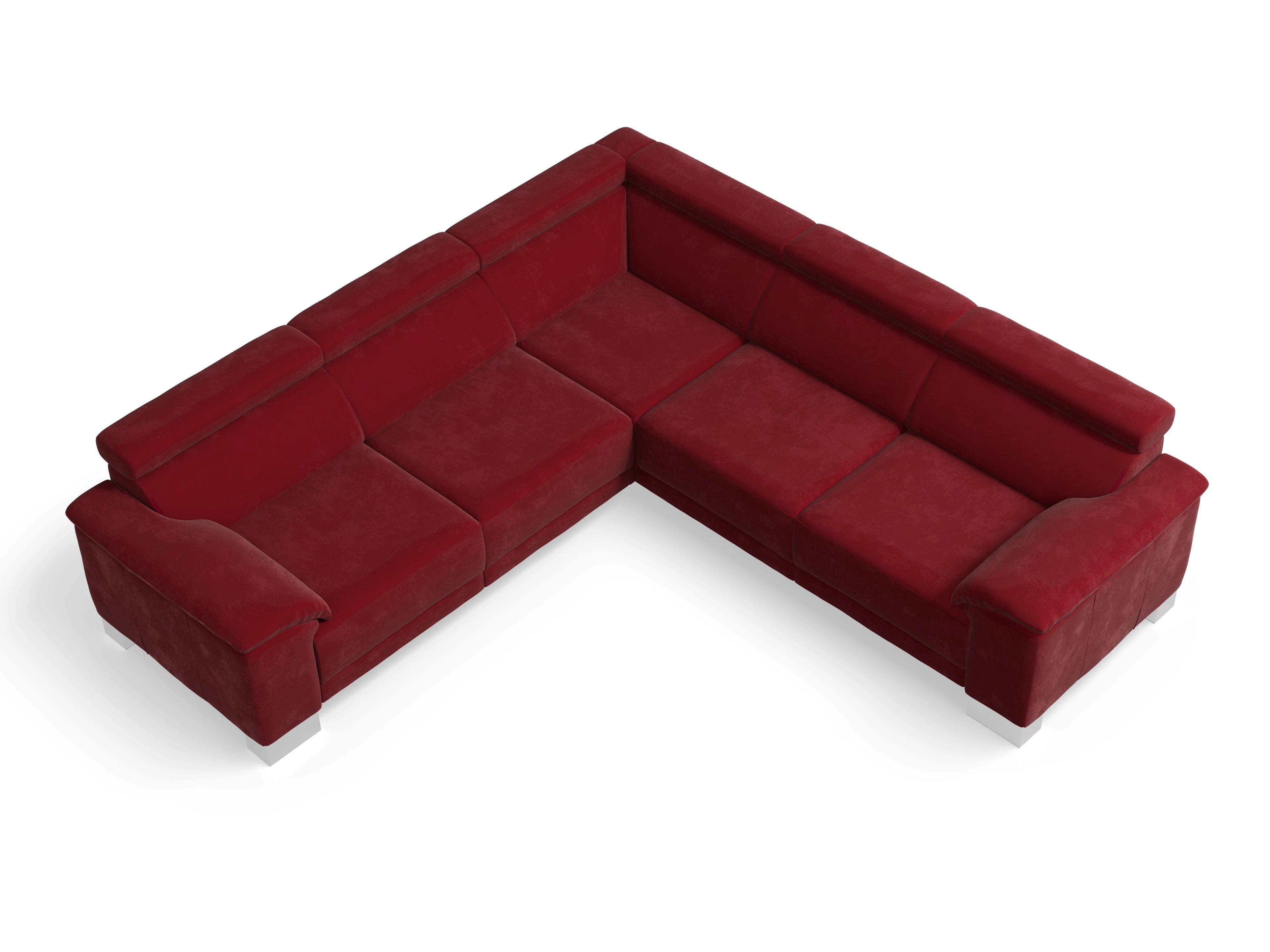 Ansicht des Produktes Antonio Ecksofa gleichschenklig in Stoff Rot