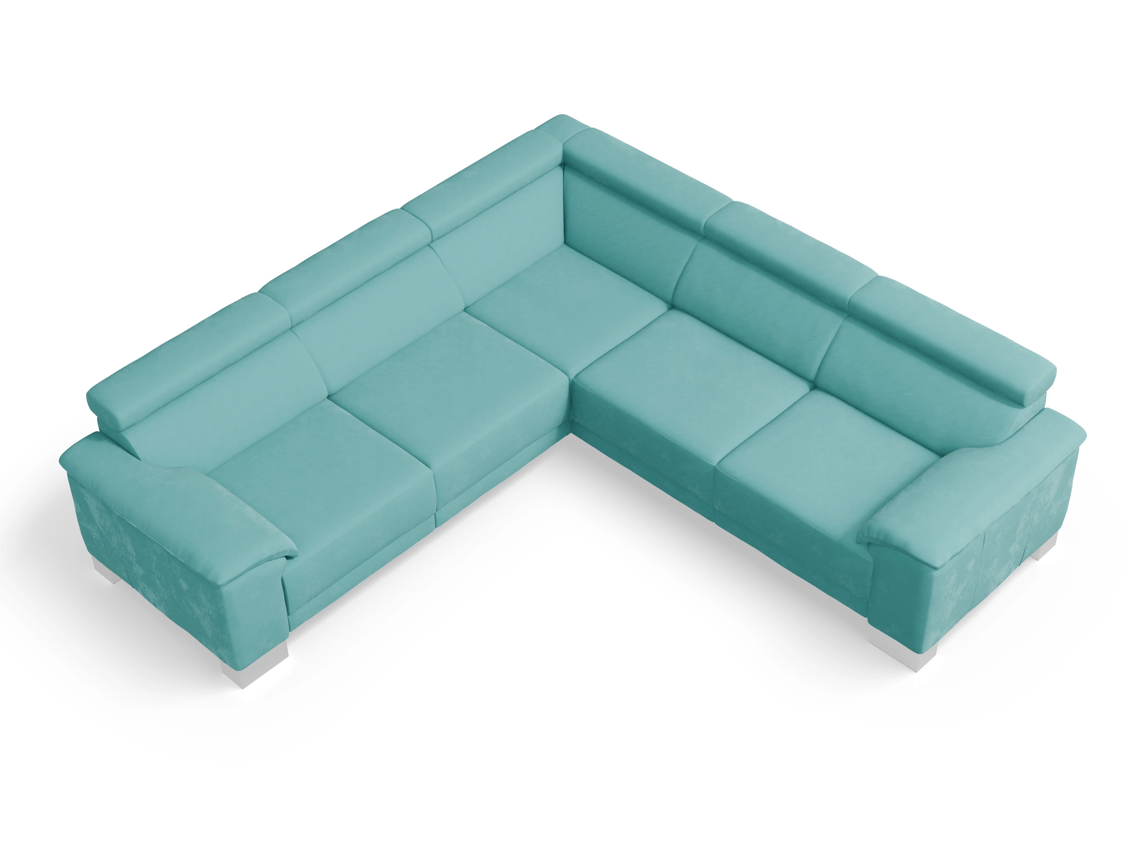 Ansicht des Produktes Antonio Ecksofa gleichschenklig in Stoff Blau