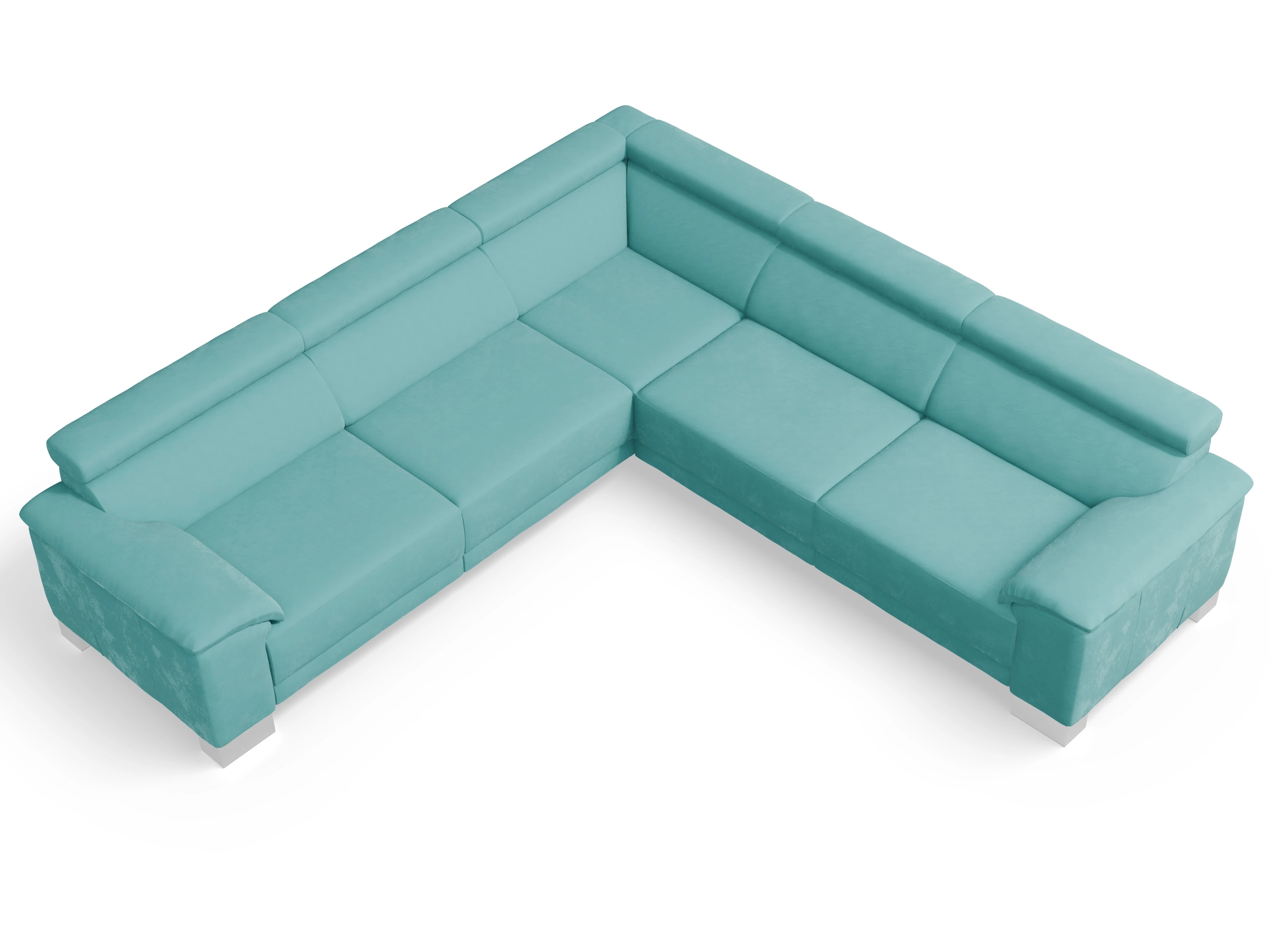 Ansicht des Produktes Antonio Ecksofa gleichschenklig in Stoff Blau