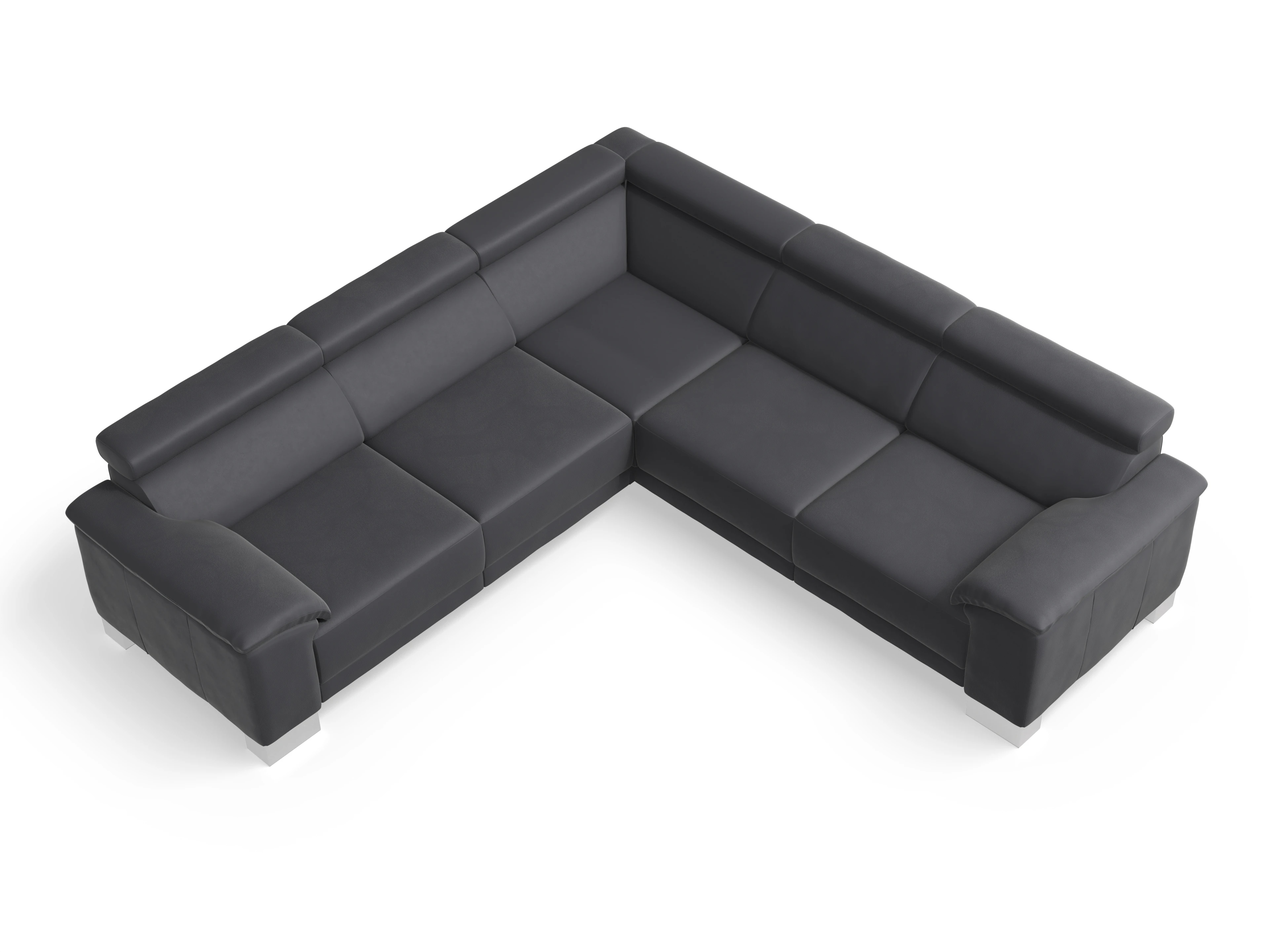 Ansicht des Produktes Antonio Ecksofa gleichschenklig in Leder Grau