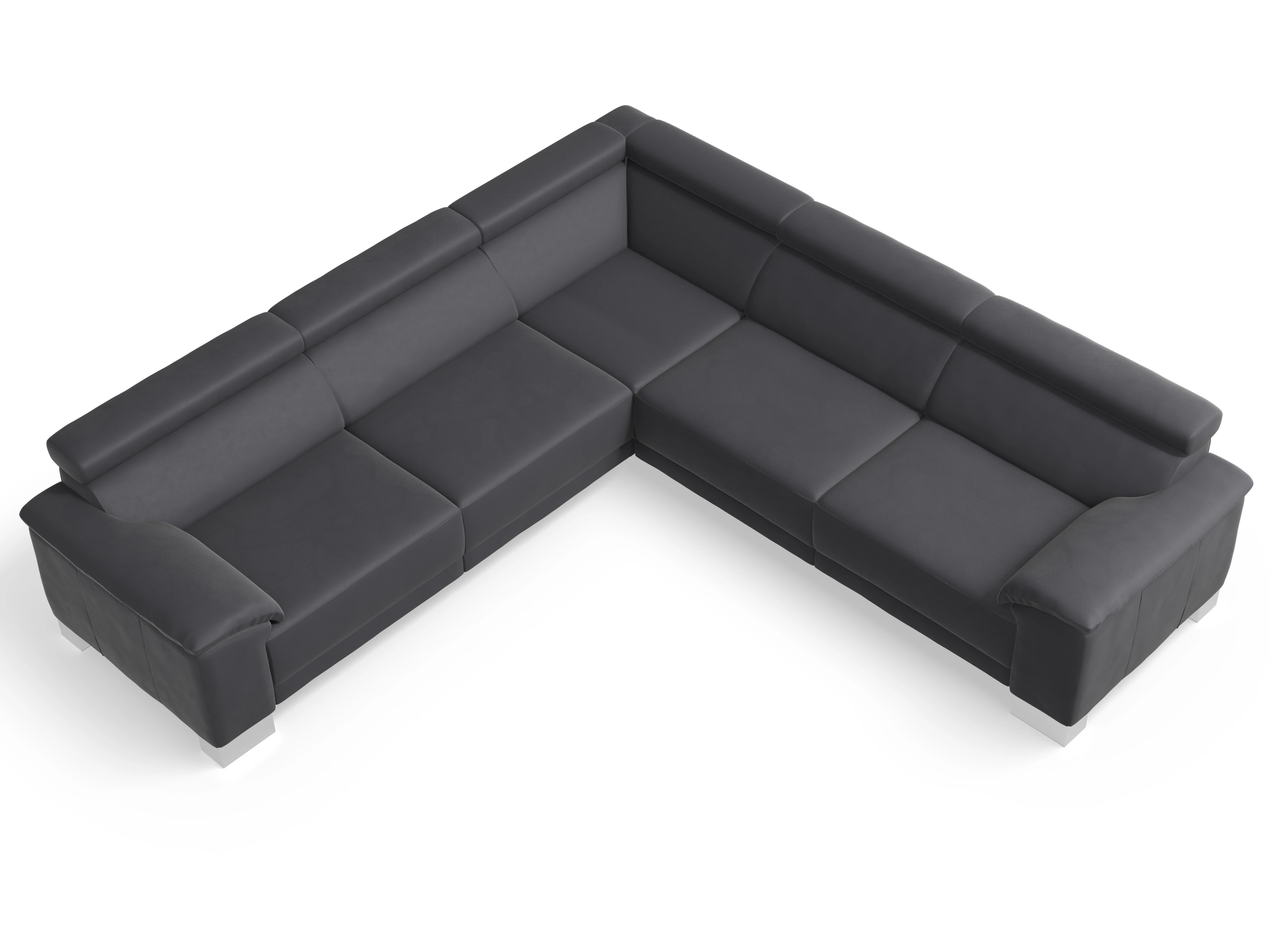 Ansicht des Produktes Antonio Ecksofa gleichschenklig in Leder Grau