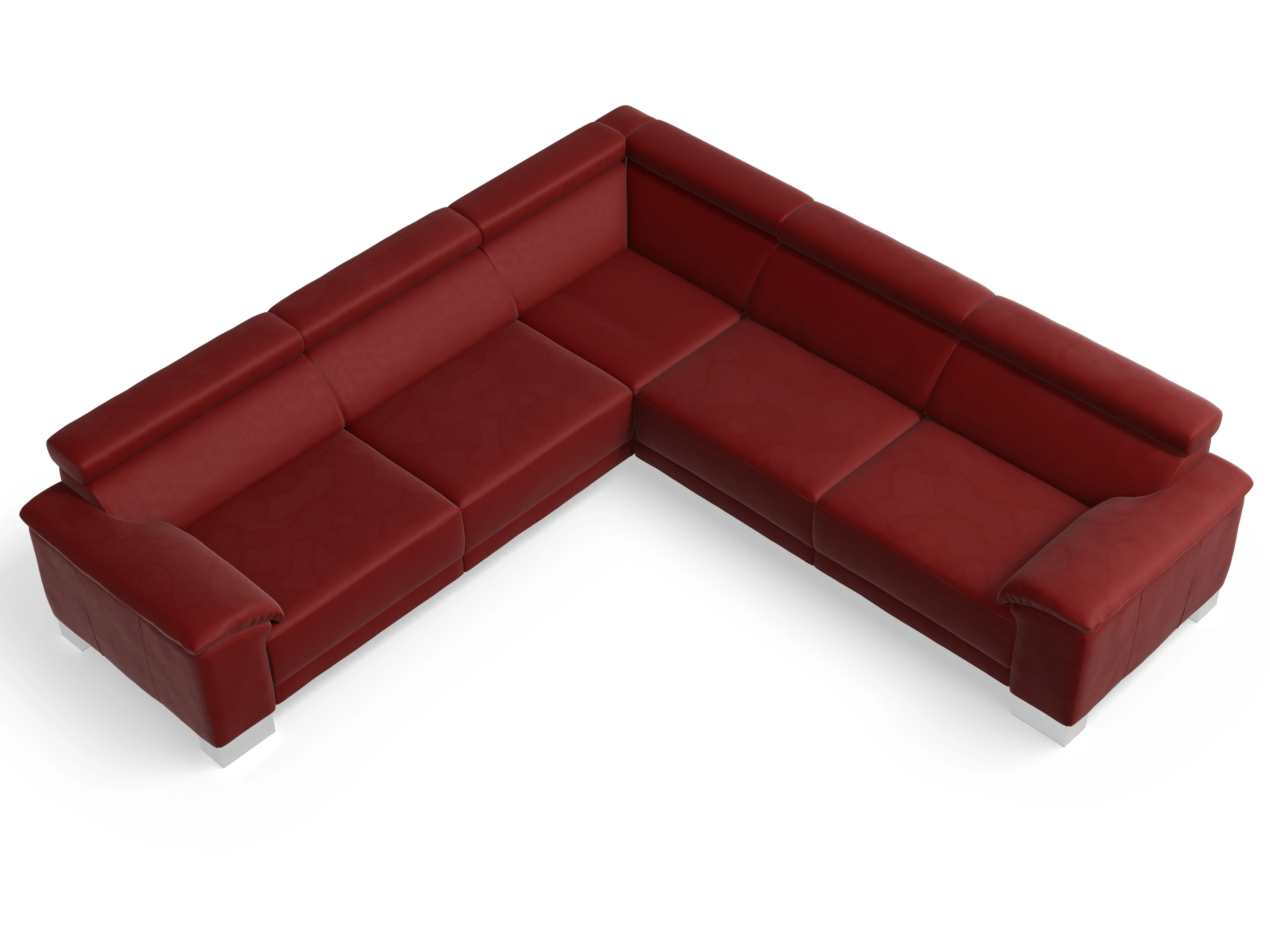 Antonio Ecksofa SPE Large Ansicht des Produktes Antonio Ecksofa gleichschenklig in Leder Rot