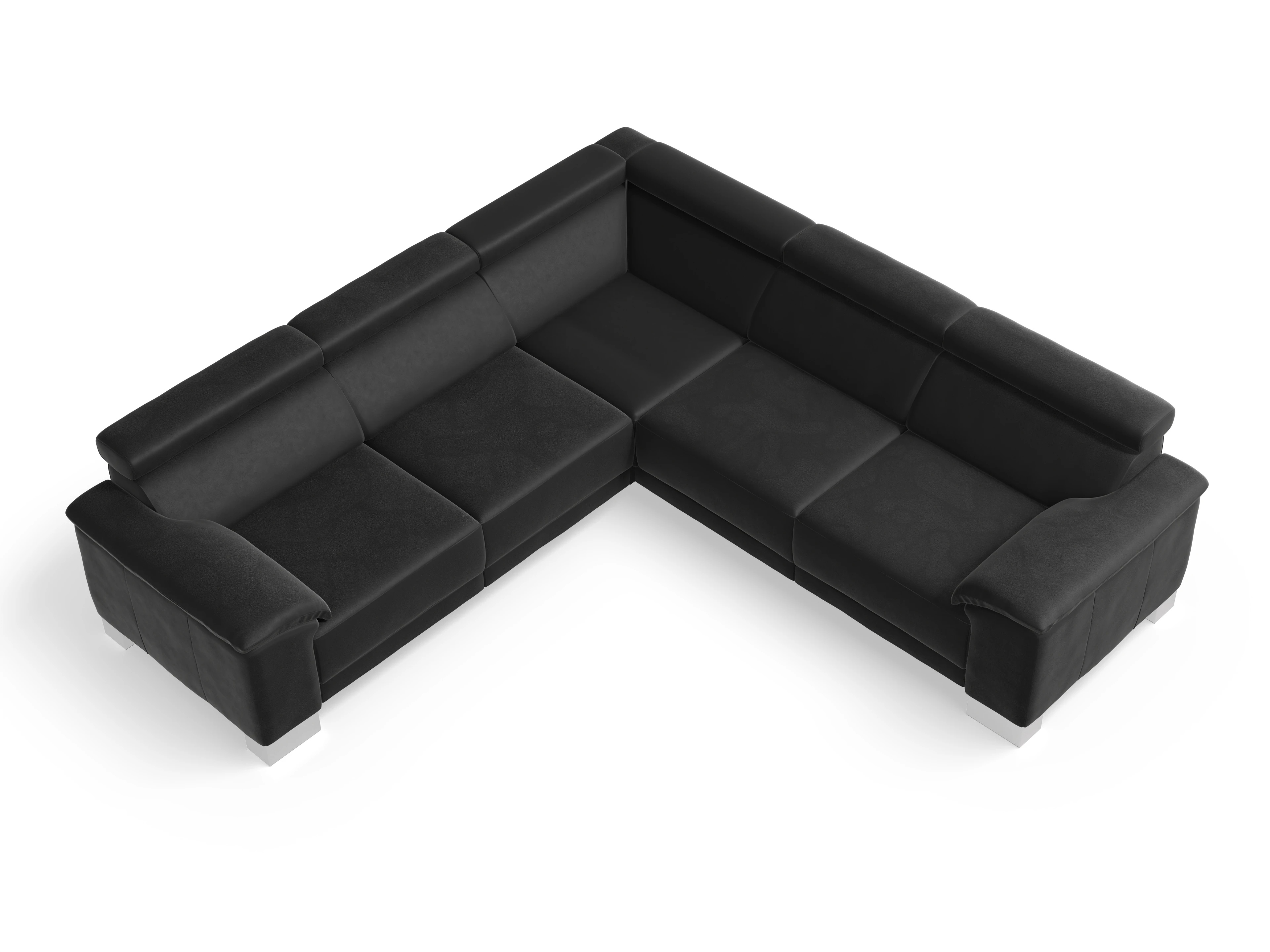Ansicht des Produktes Antonio Ecksofa gleichschenklig in Leder Grau