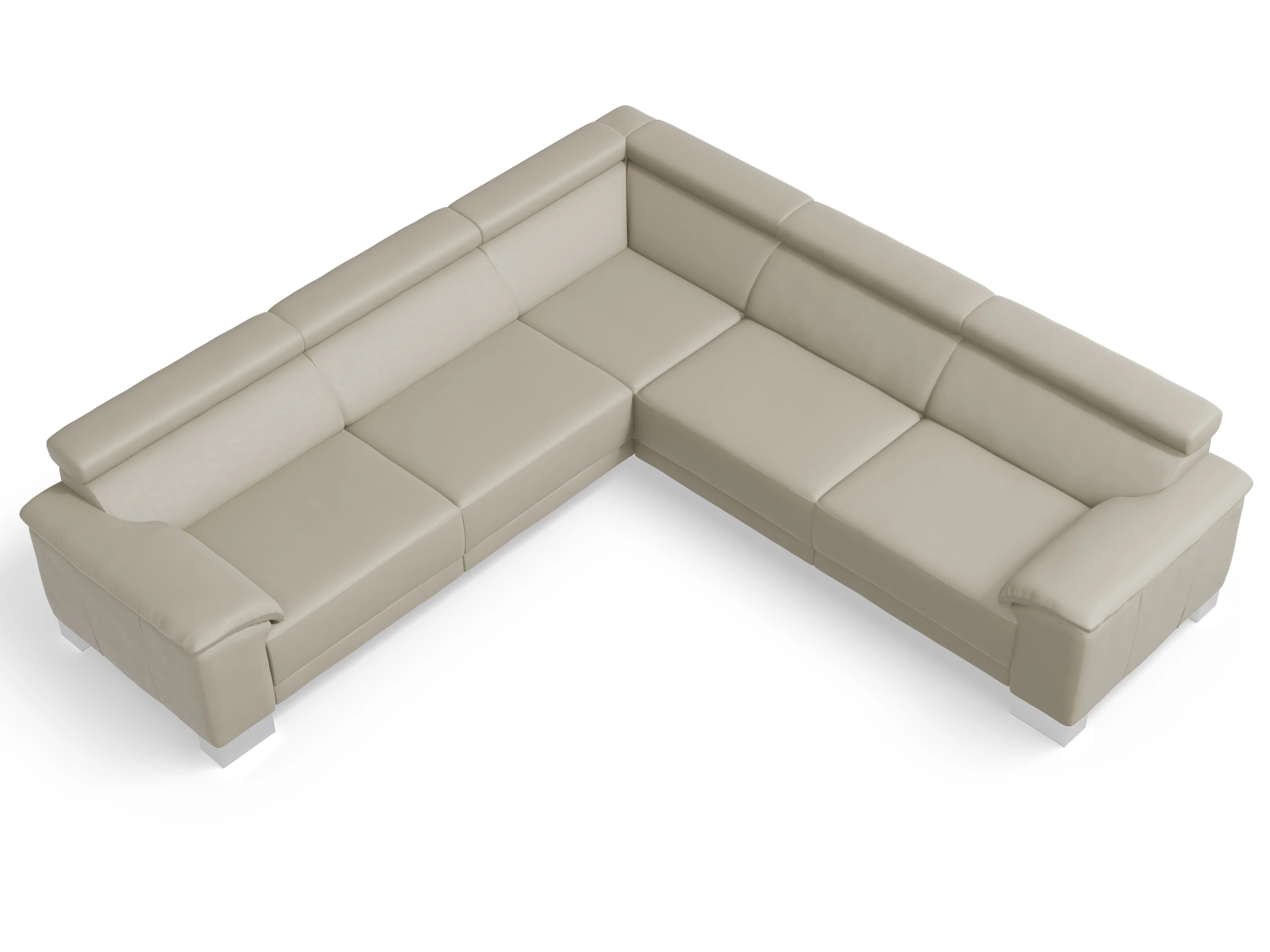 Ansicht des Produktes Antonio Ecksofa gleichschenklig in Leder Beige