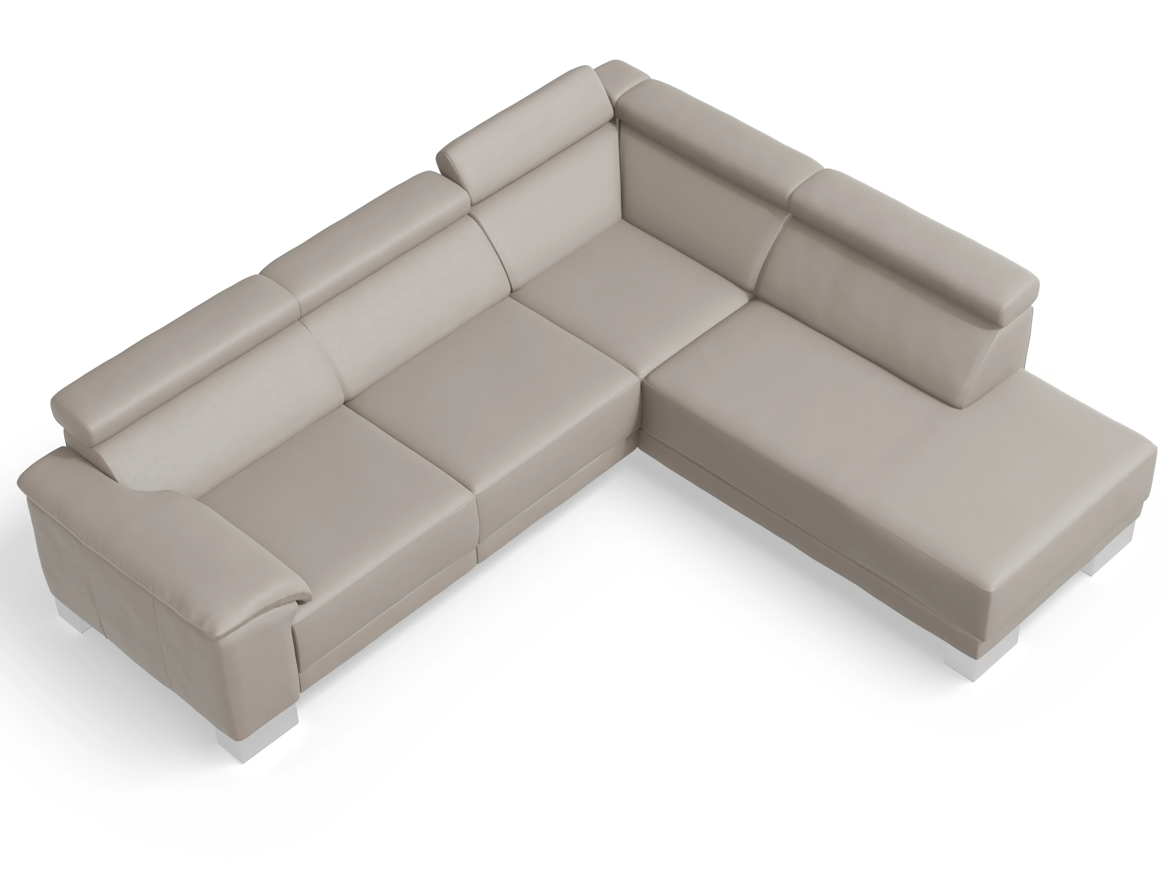 Ansicht des Produktes Antonio Ecksofa rechts Abschluss offen in Leder Braun