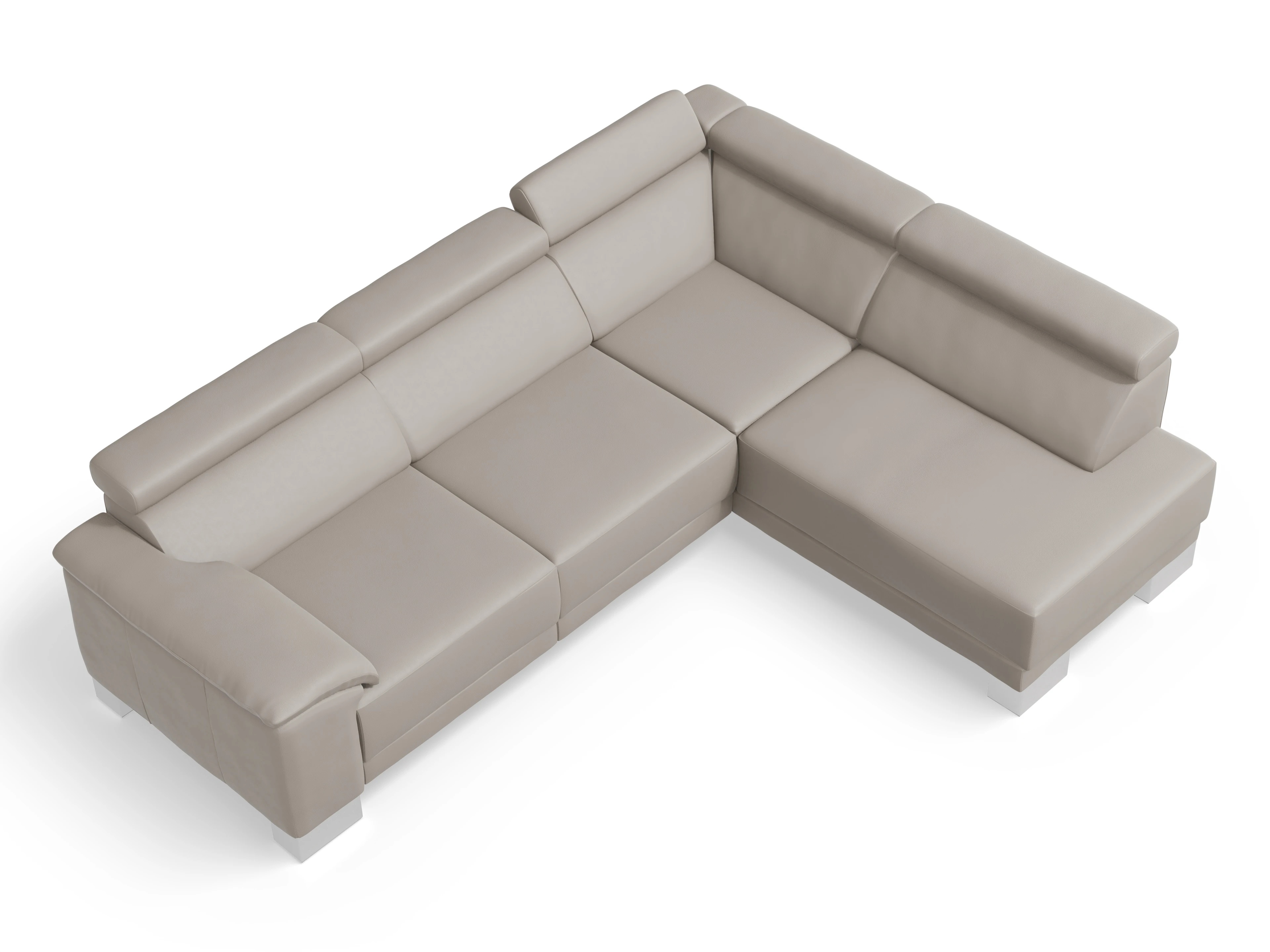 Ansicht des Produktes Antonio Ecksofa rechts Abschluss offen in Leder Braun