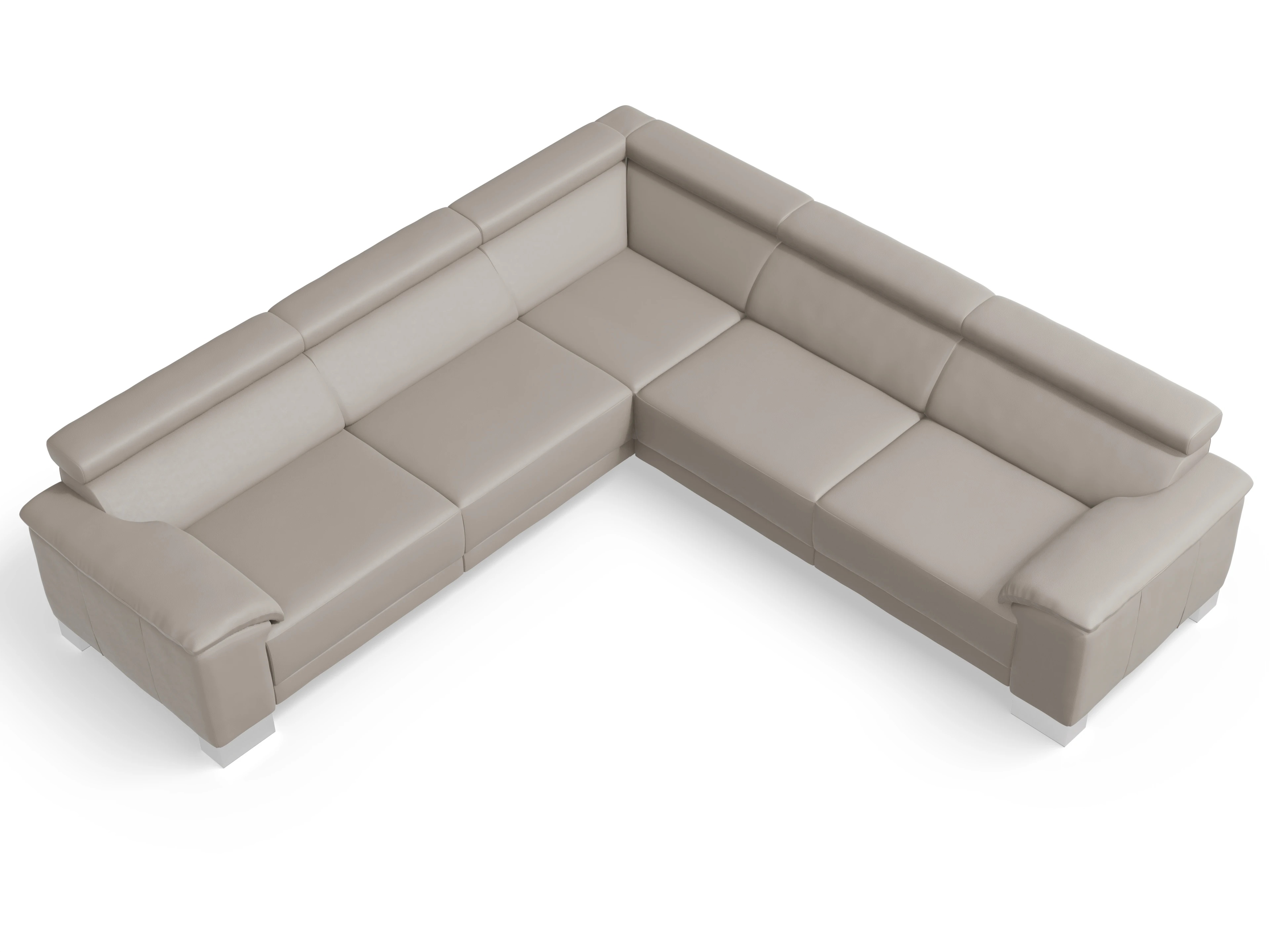 Ansicht des Produktes Antonio Ecksofa gleichschenklig in Leder Braun