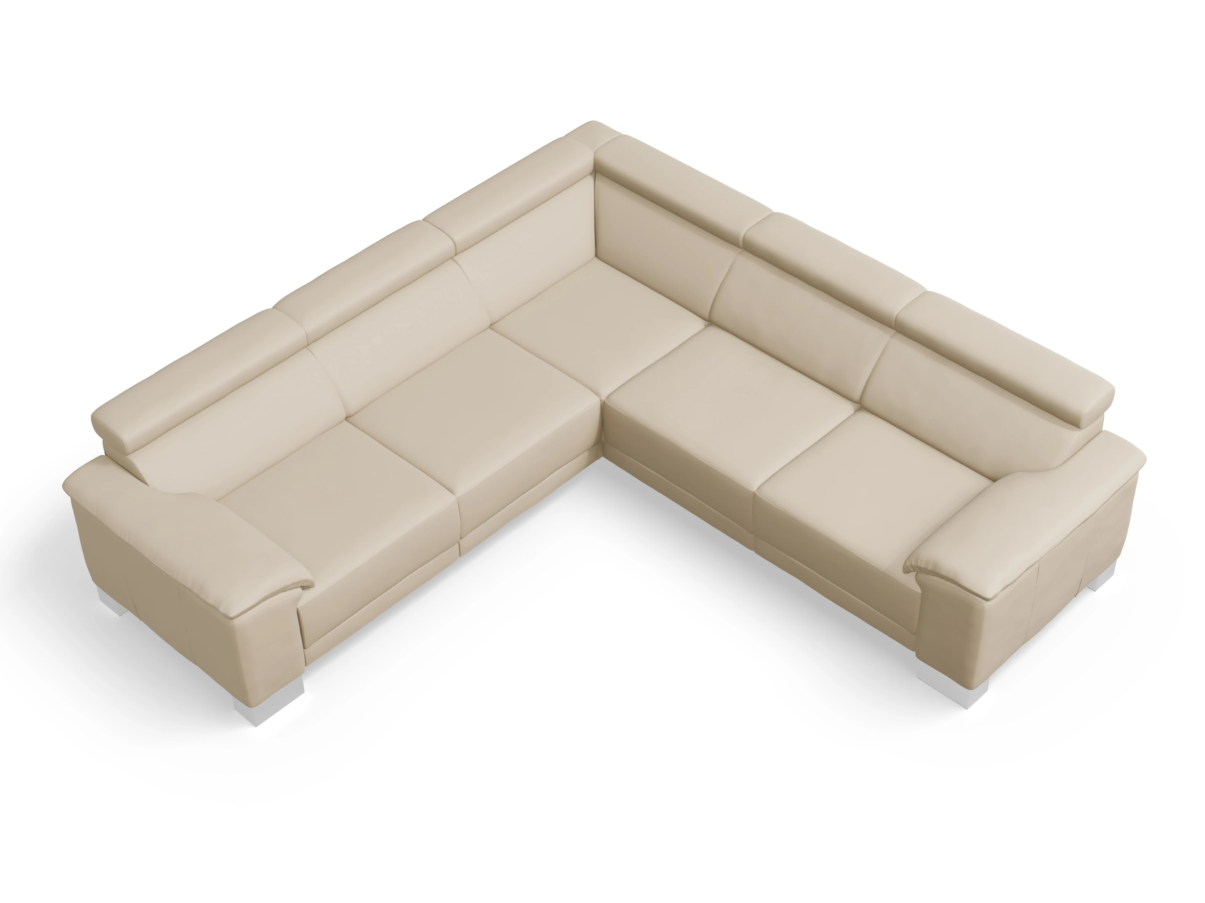 Ansicht des Produktes Antonio Ecksofa gleichschenklig in Leder Beige