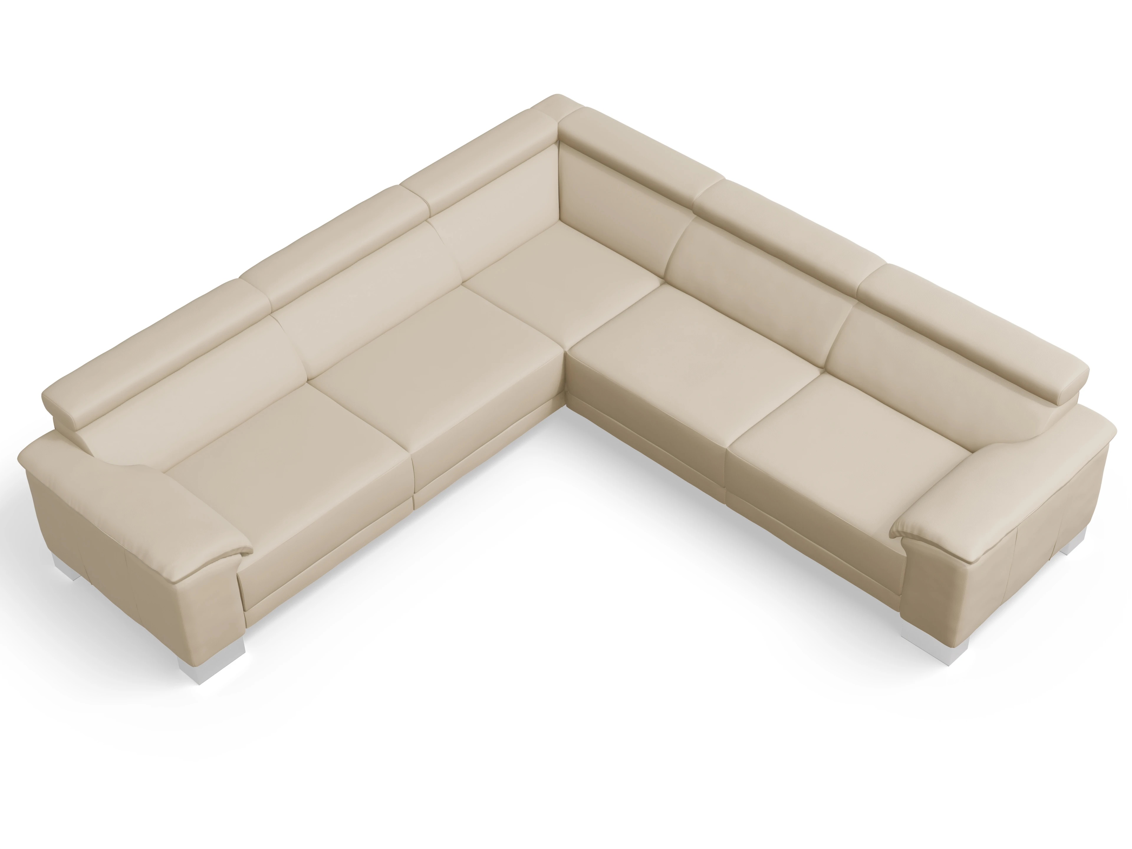 Antonio Ecksofa SPE Large Ansicht des Produktes Antonio Ecksofa gleichschenklig in Leder Beige
