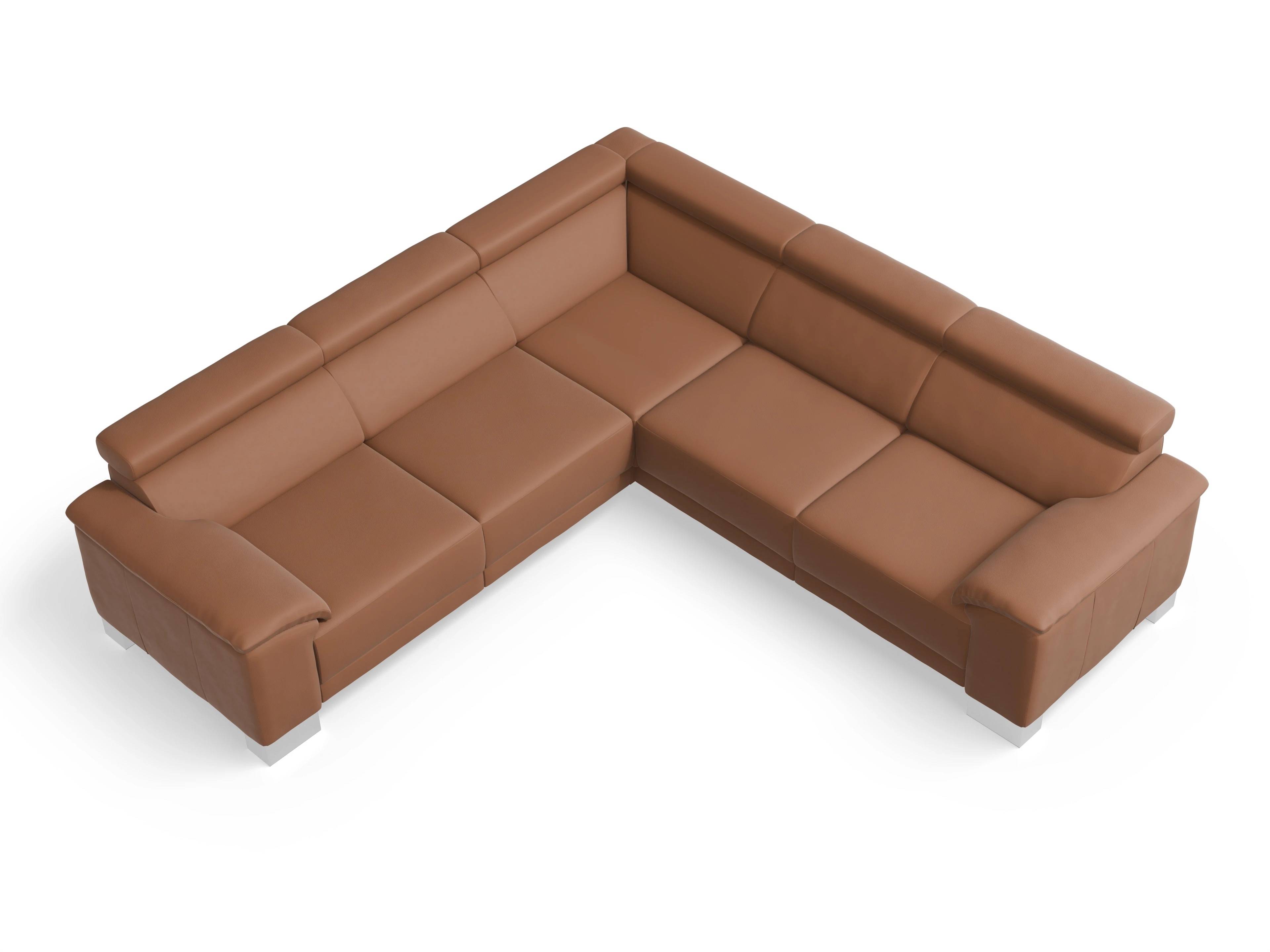 Antonio Ecksofa SPE Medium Ansicht des Produktes Antonio Ecksofa gleichschenklig in Leder Braun