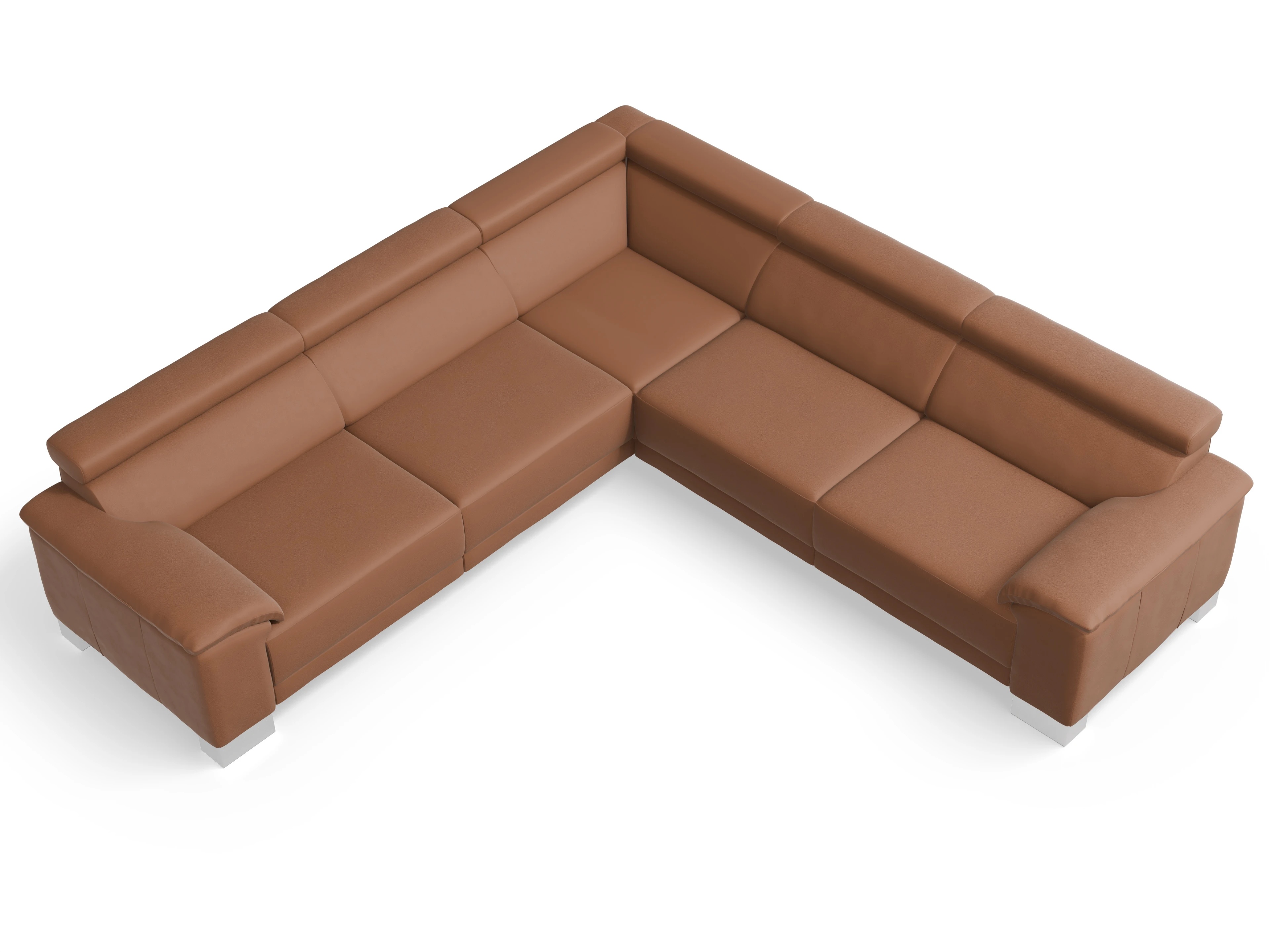 Ansicht des Produktes Antonio Ecksofa gleichschenklig in Leder Braun