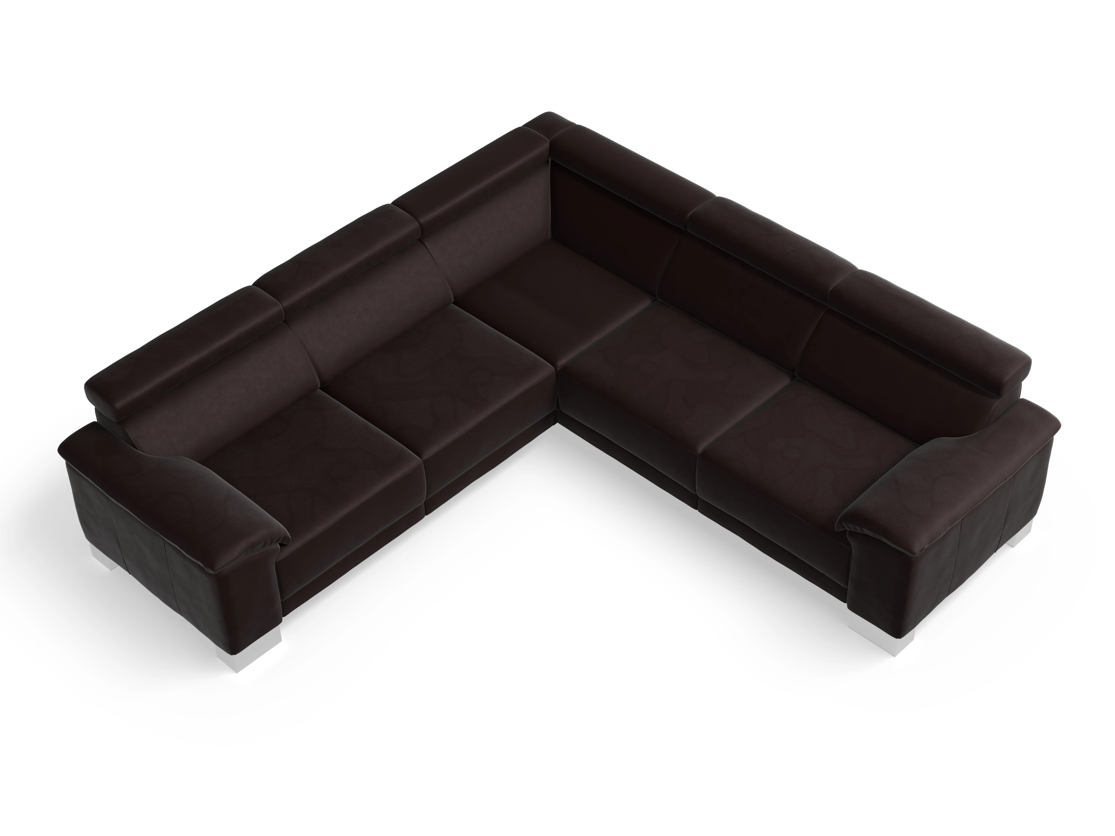 Ansicht des Produktes Antonio Ecksofa gleichschenklig in Leder Braun