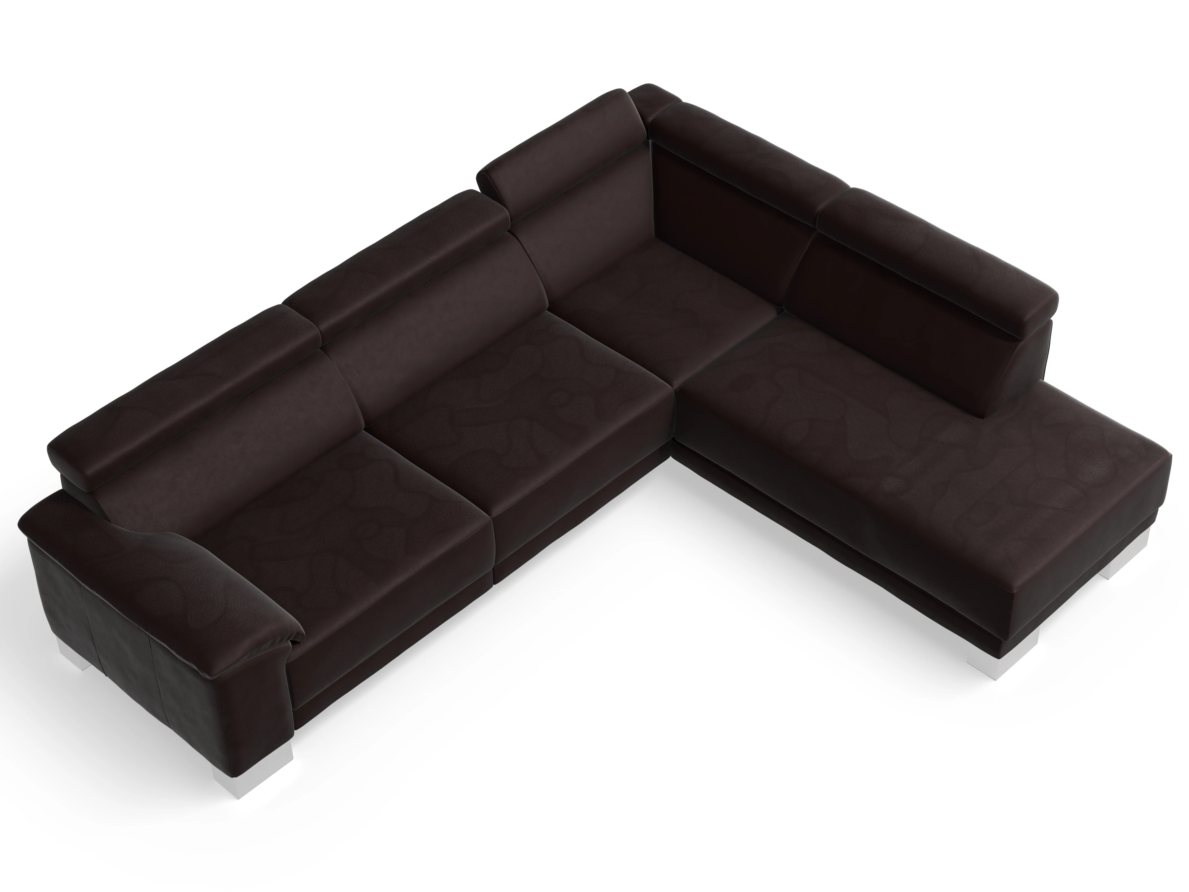 Ansicht des Produktes Antonio Ecksofa rechts Abschluss offen in Leder Braun