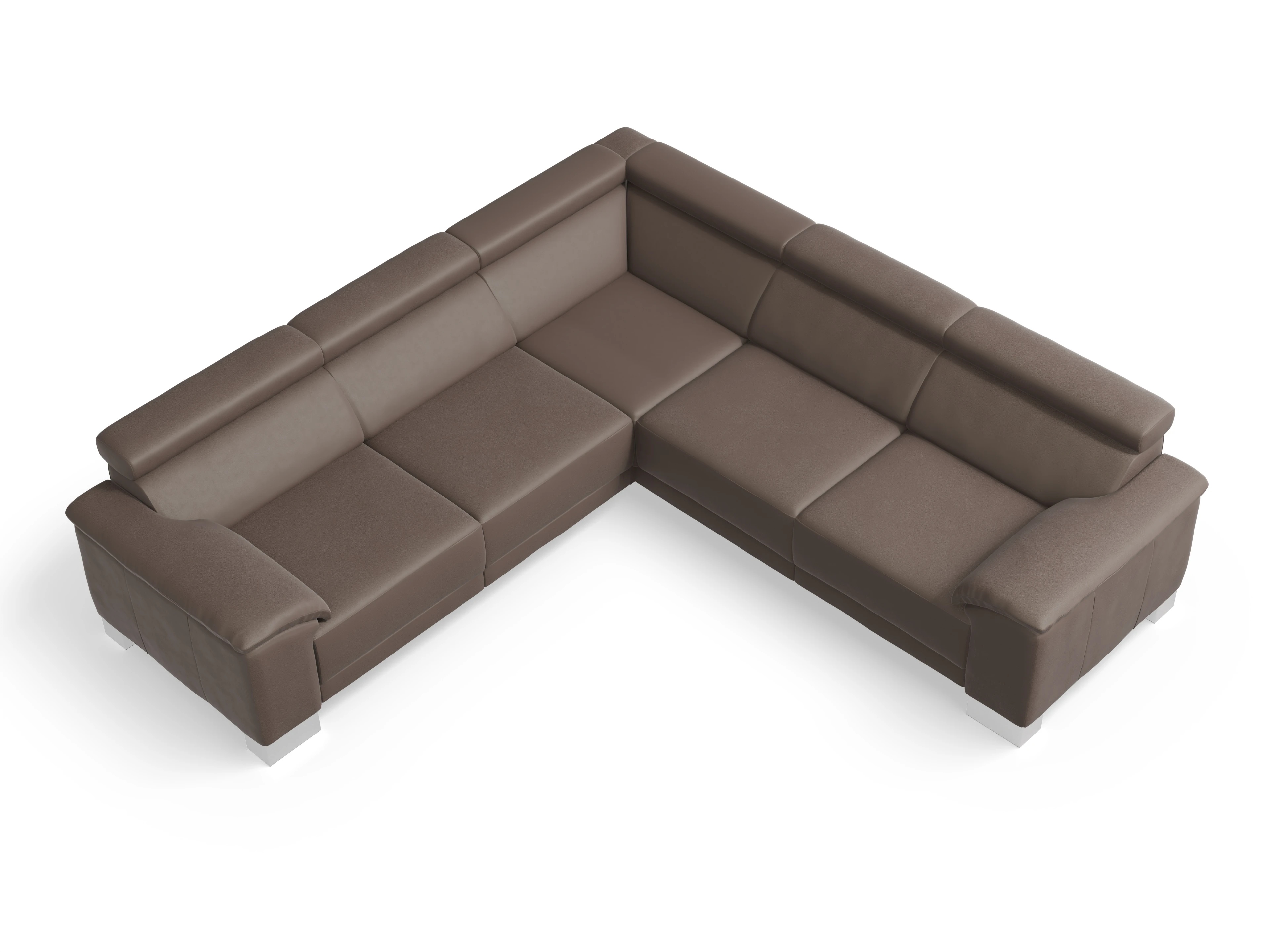 Ansicht des Produktes Antonio Ecksofa gleichschenklig in Leder Braun