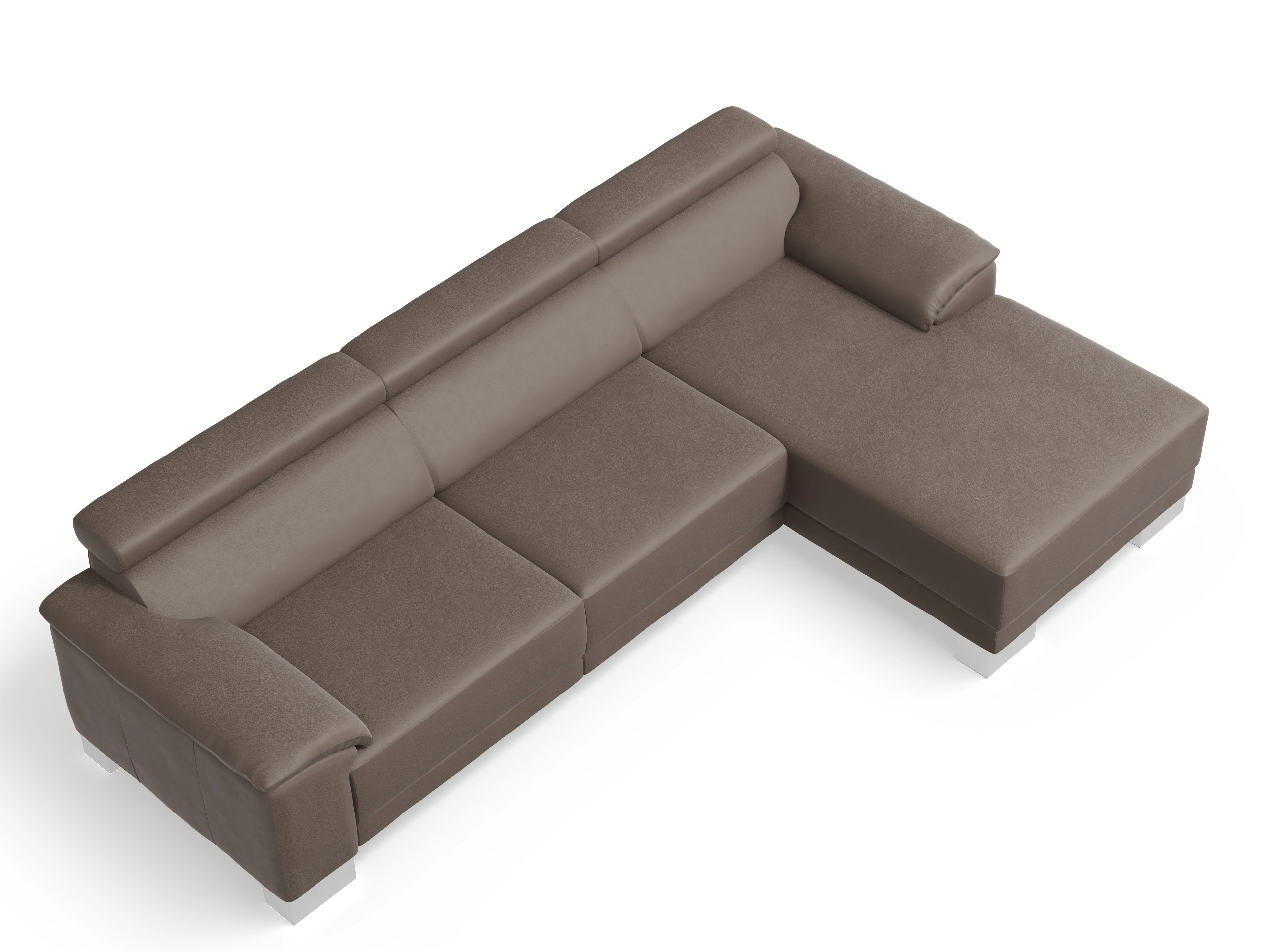 Ansicht des Produktes Antonio Ecksofa rechts Abschluss offen in Leder Braun