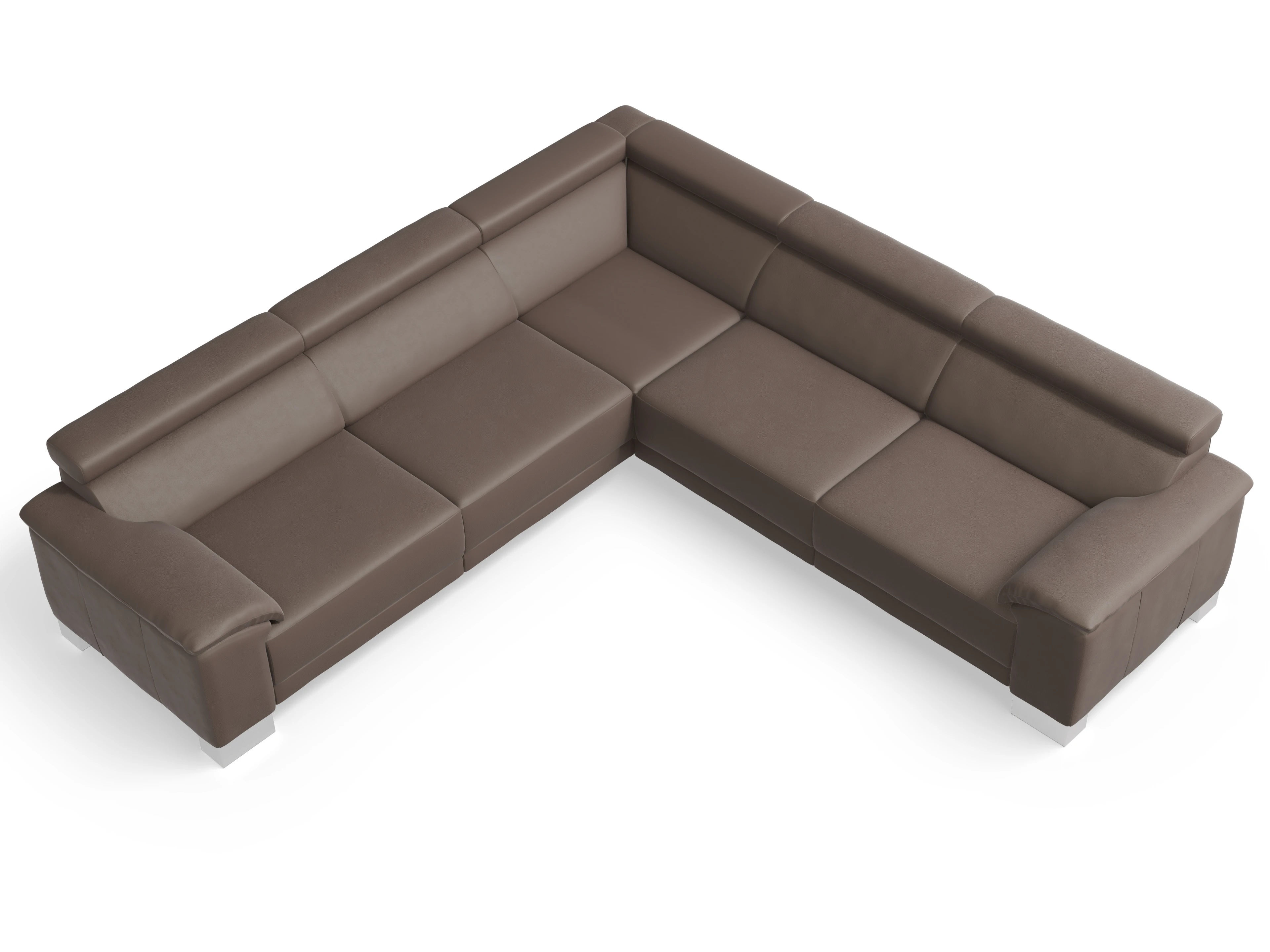 Ansicht des Produktes Antonio Ecksofa gleichschenklig in Leder Braun