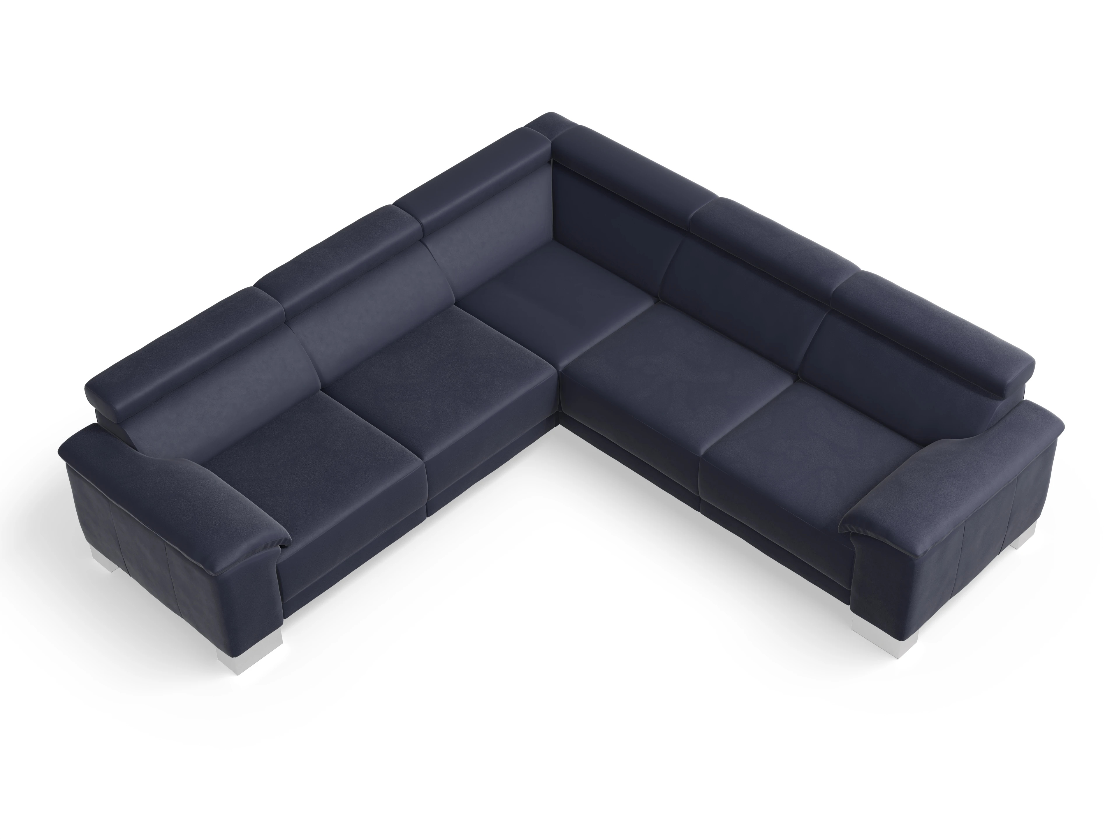 Ansicht des Produktes Antonio Ecksofa gleichschenklig in Leder Blau