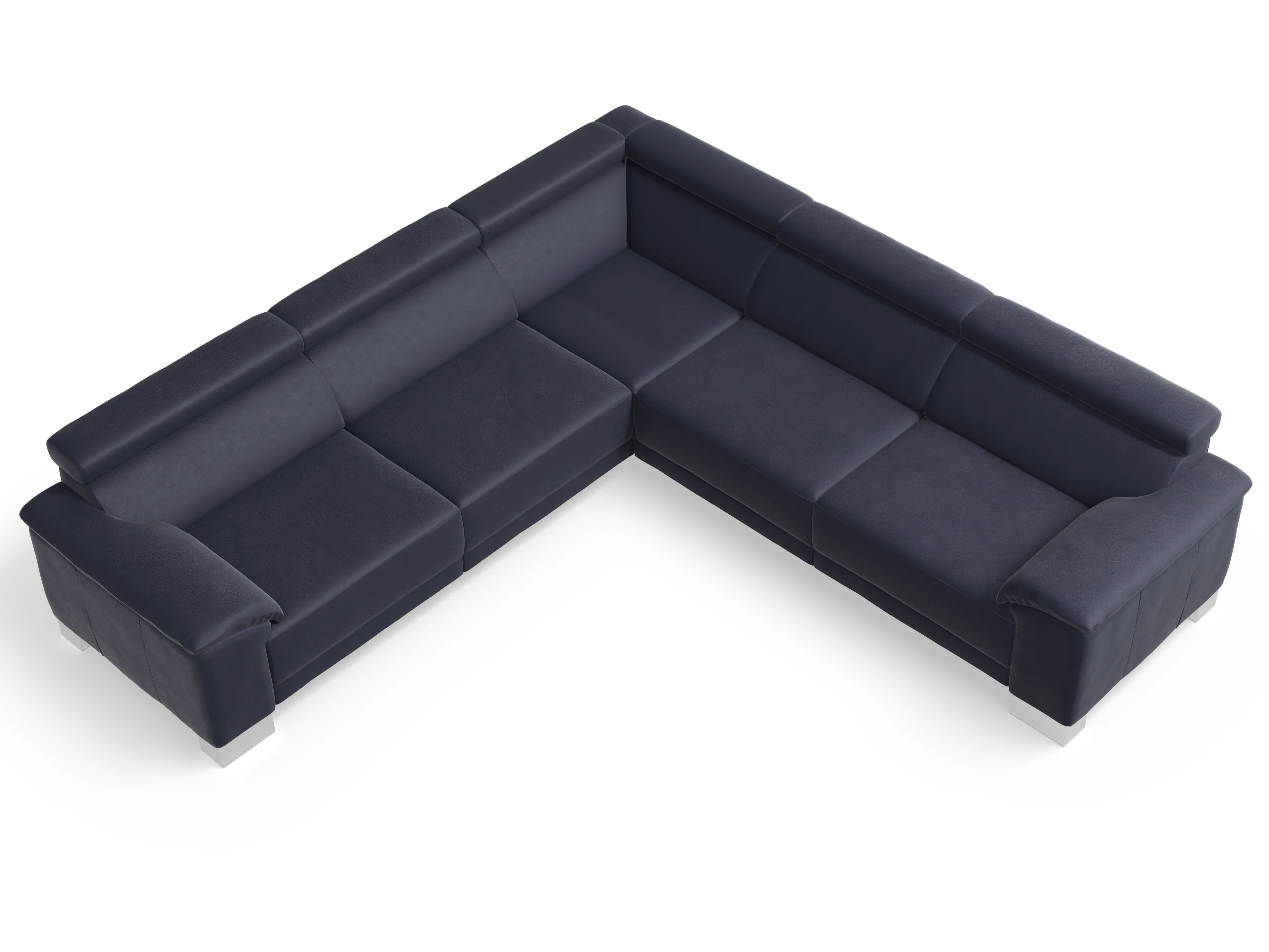 Ansicht des Produktes Antonio Ecksofa gleichschenklig in Leder Blau