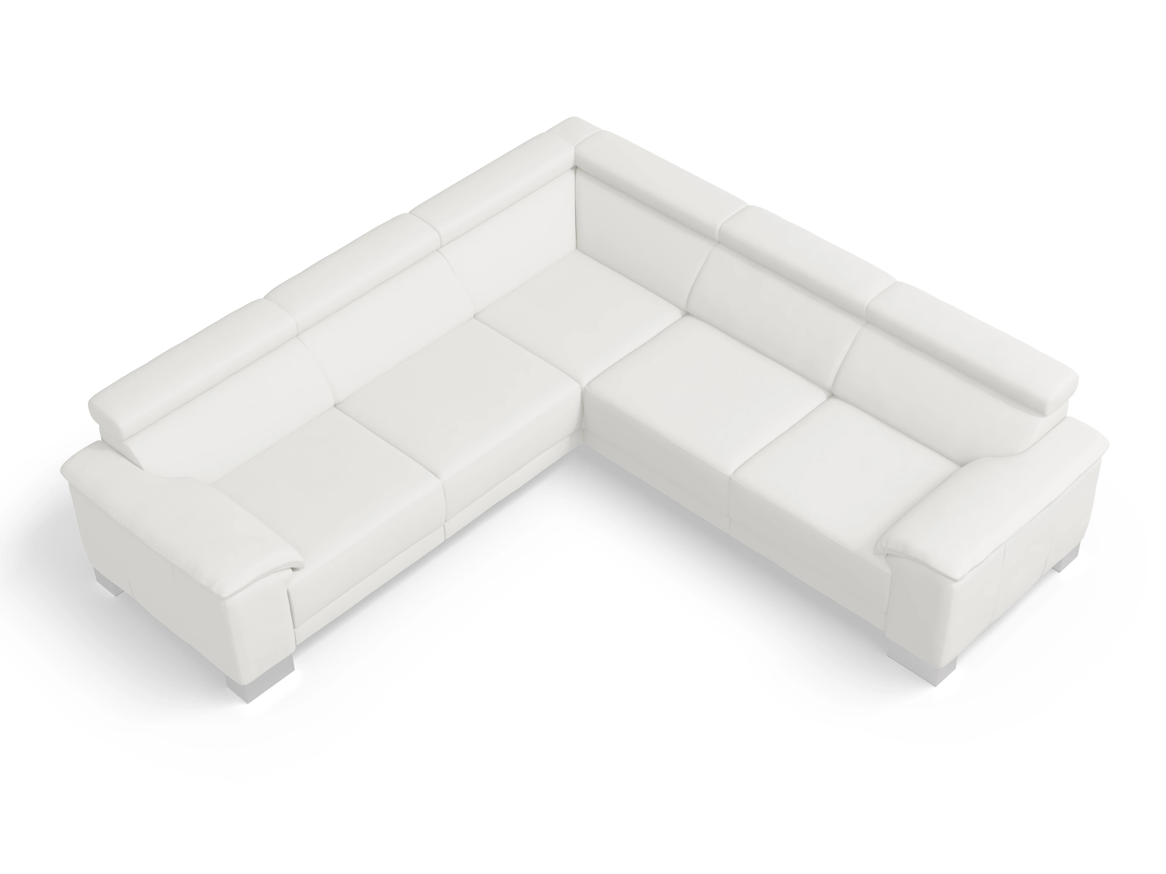 Ansicht des Produktes Antonio Ecksofa gleichschenklig in Leder Weiss