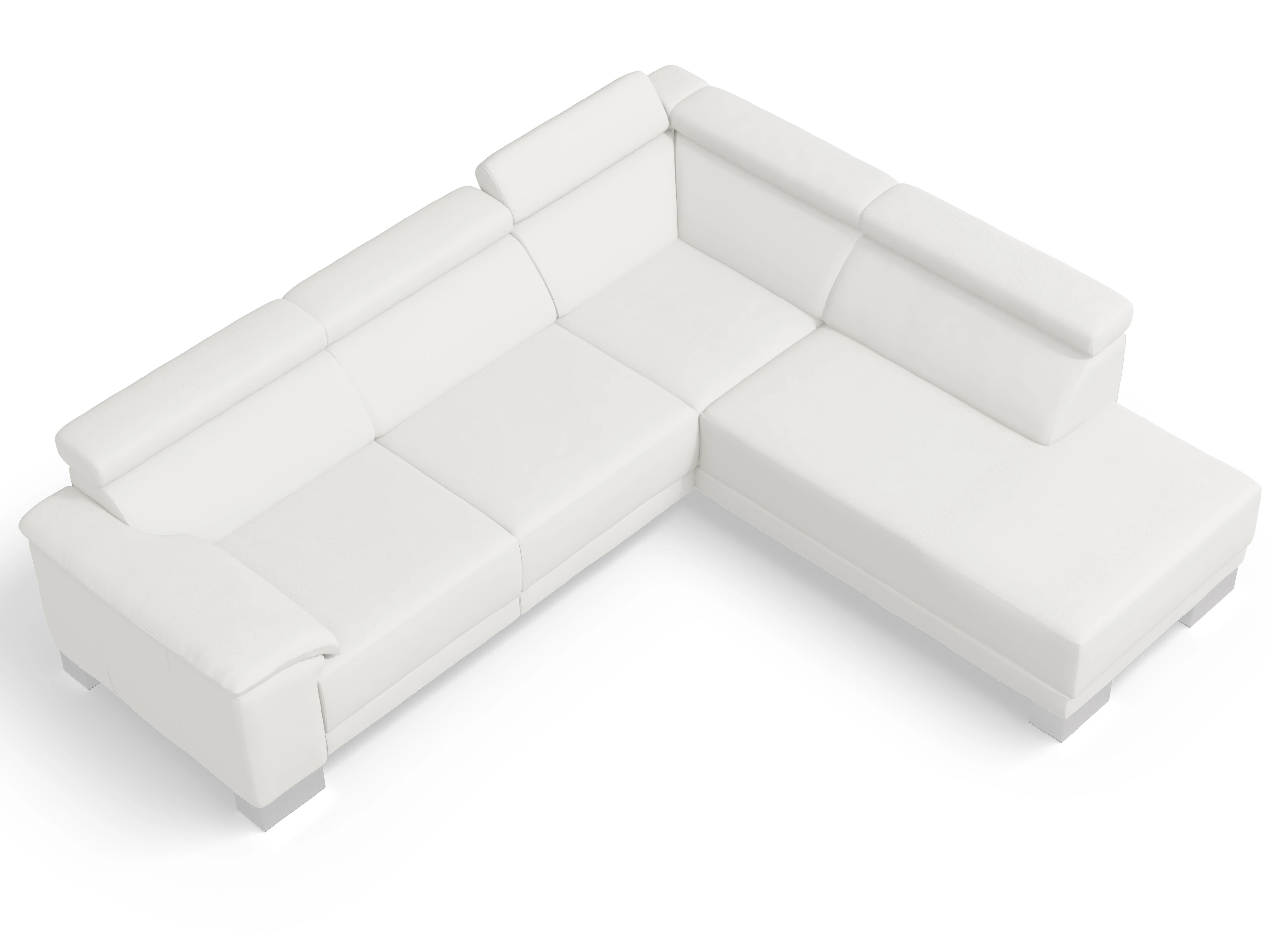 Ansicht des Produktes Antonio Ecksofa rechts Abschluss offen in Leder Weiss