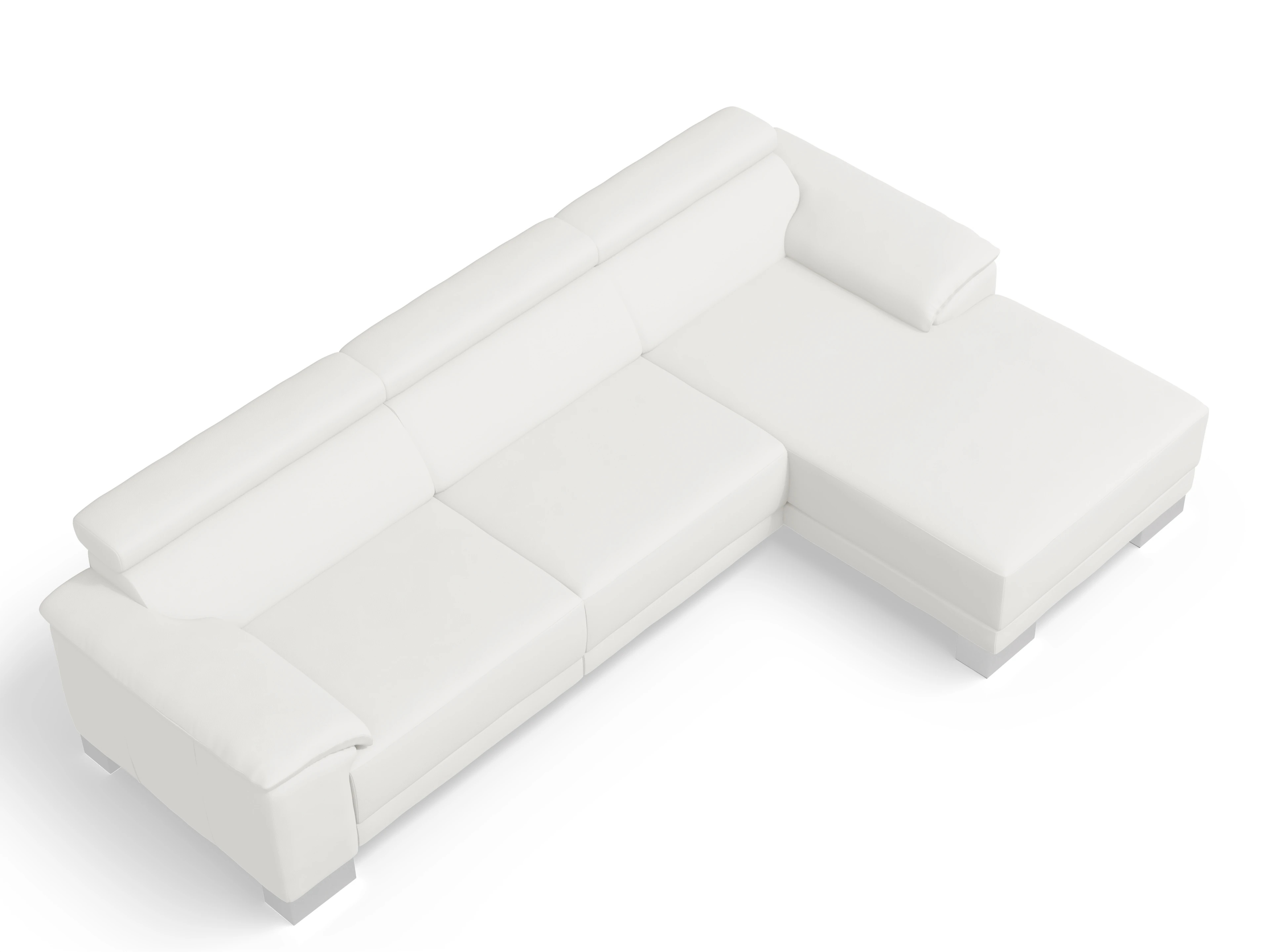 Ansicht des Produktes Antonio Ecksofa rechts Abschluss offen in Leder Weiss