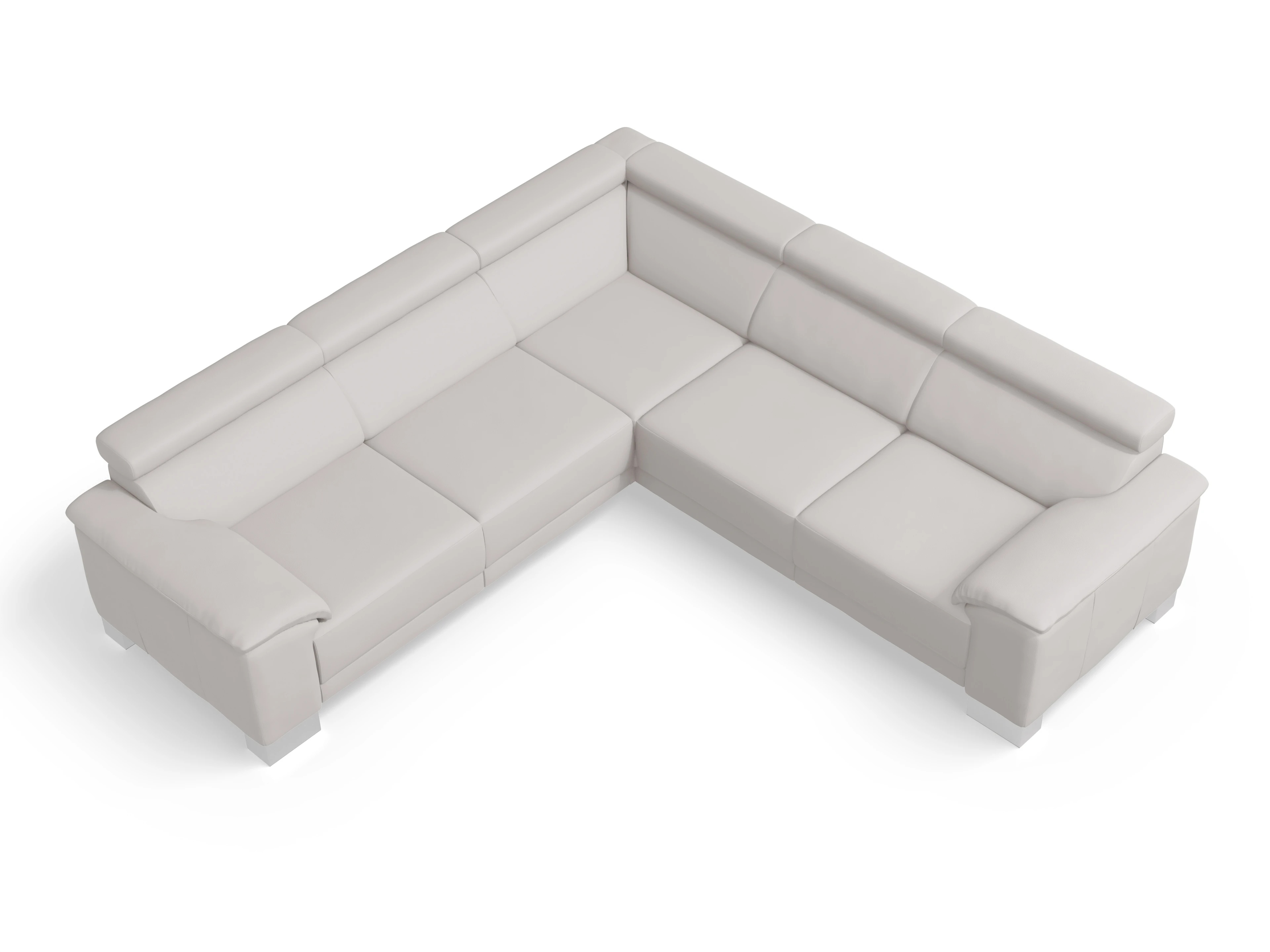 Ansicht des Produktes Antonio Ecksofa gleichschenklig in Leder Grau
