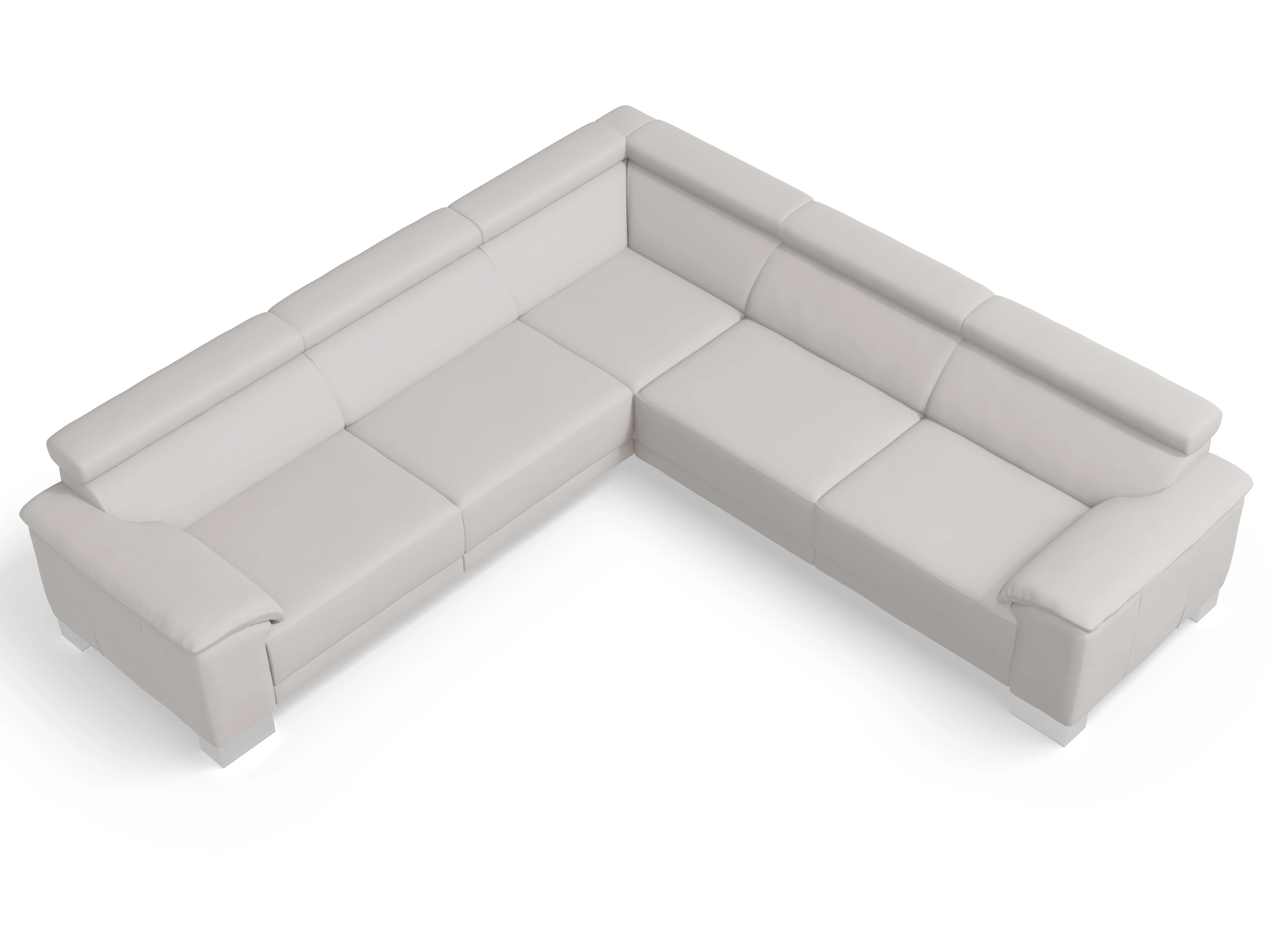 Antonio Ecksofa SPE Large Ansicht des Produktes Antonio Ecksofa gleichschenklig in Leder Grau