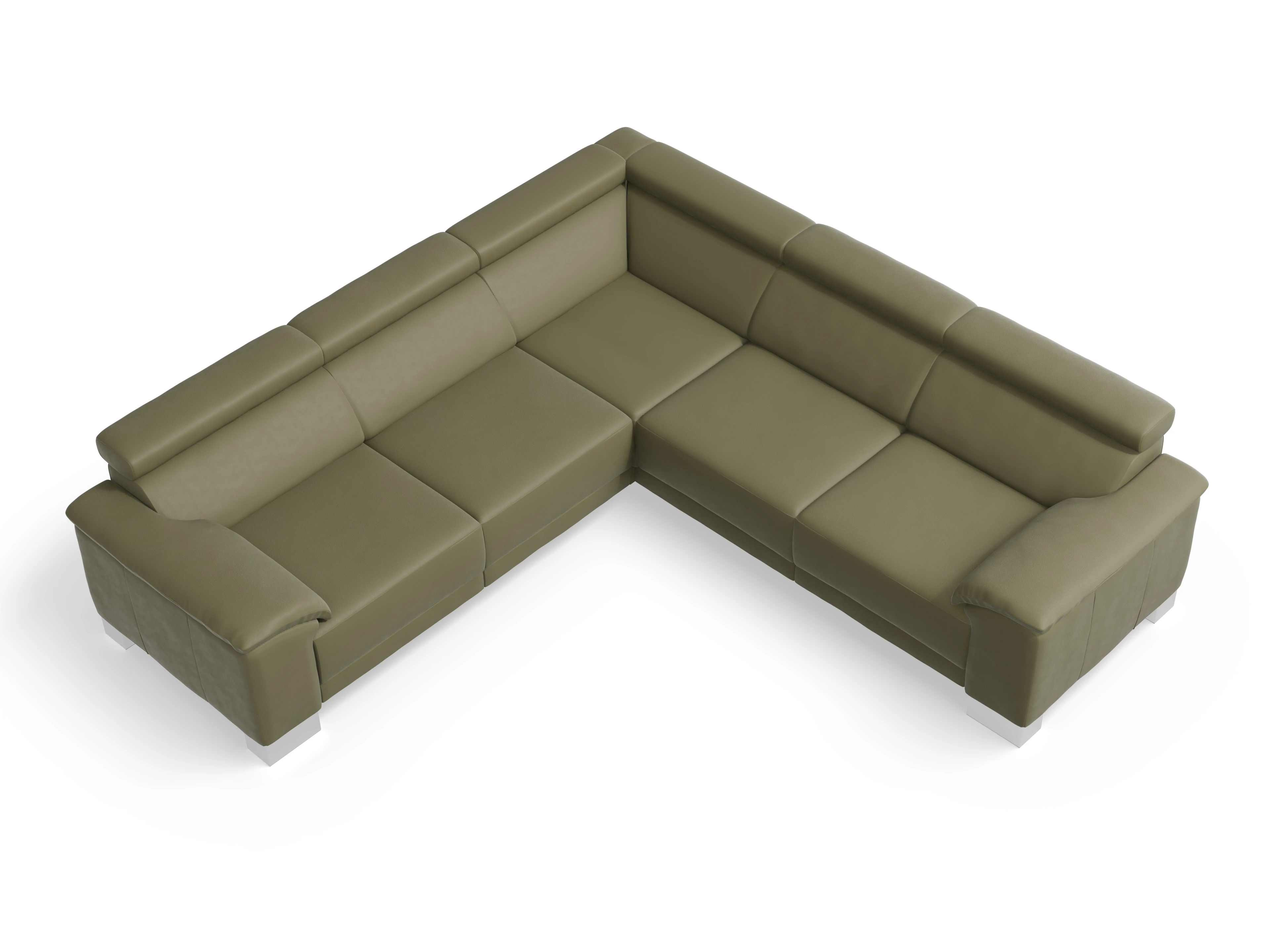 Ansicht des Produktes Antonio Ecksofa gleichschenklig in Leder Braun