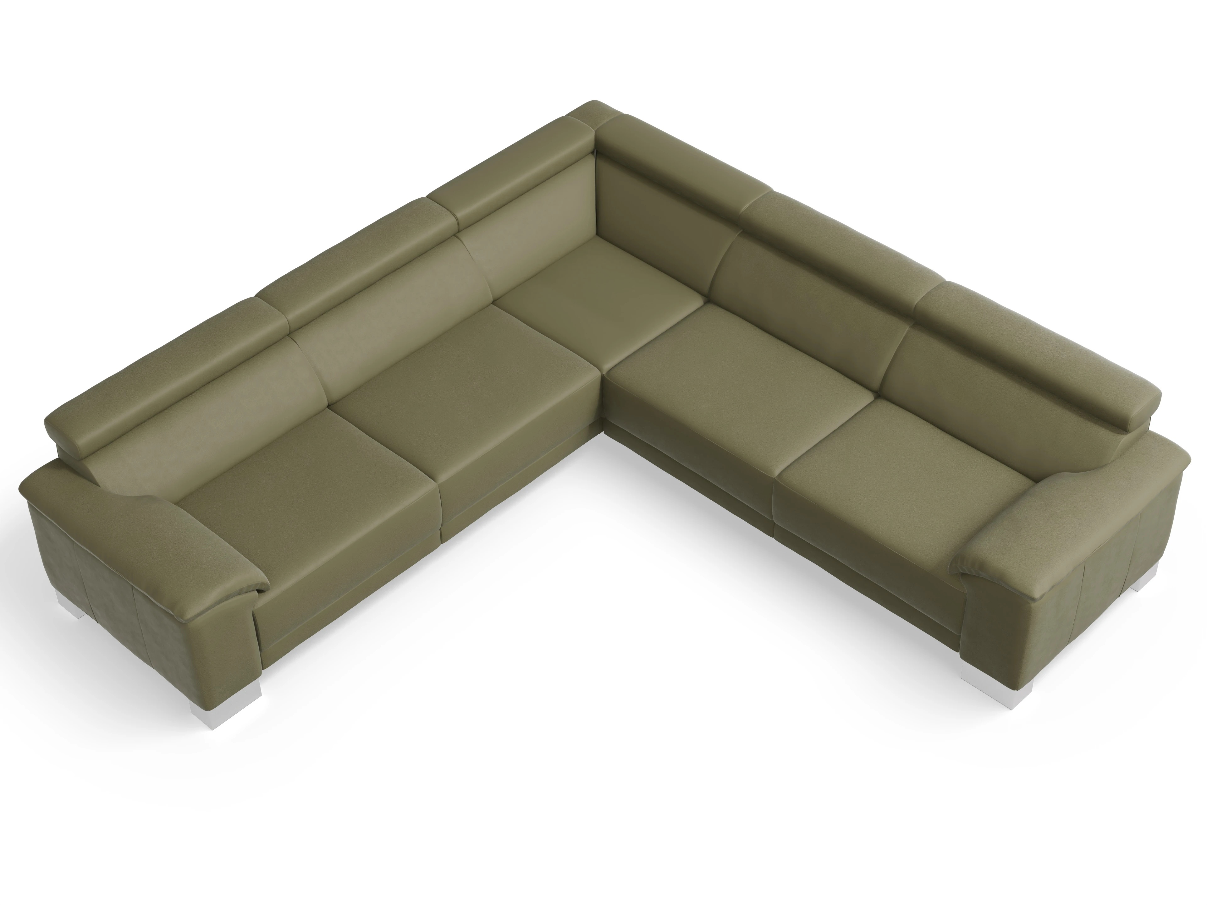 Ansicht des Produktes Antonio Ecksofa gleichschenklig in Leder Braun