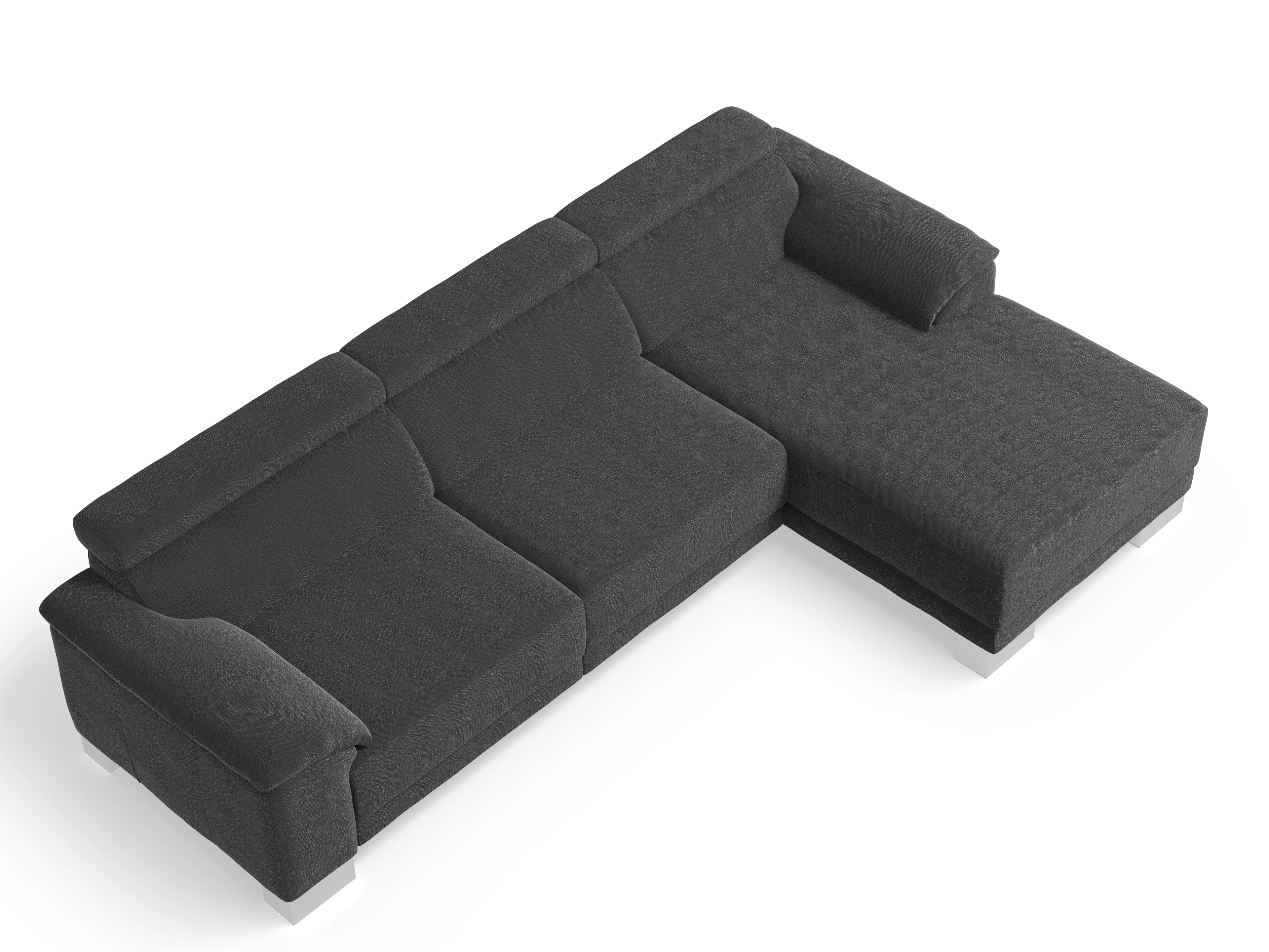 Ansicht des Produktes Antonio Ecksofa rechts Abschluss offen in Stoff Schwarz