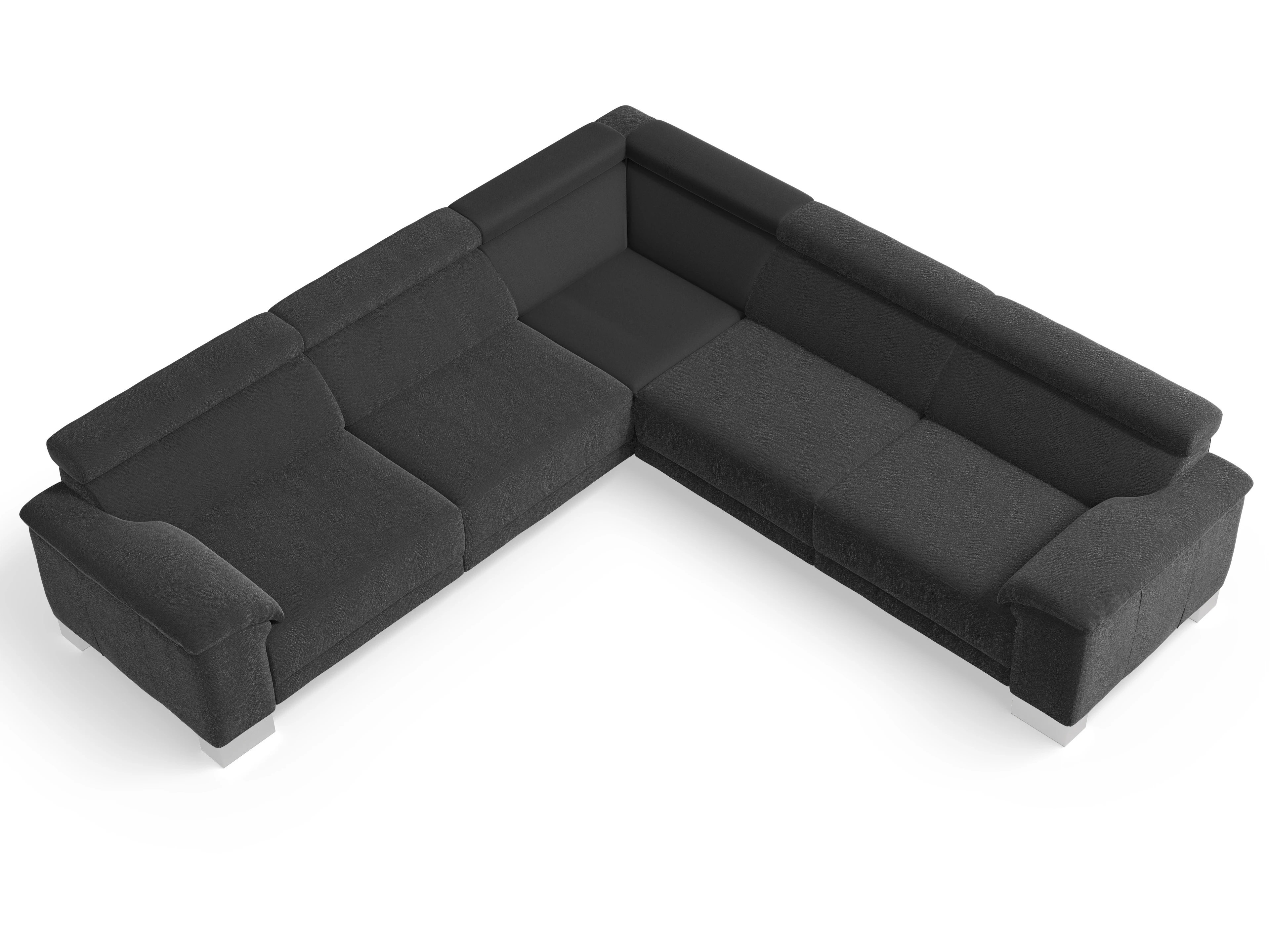 Antonio Ecksofa SPE Large Ansicht des Produktes Antonio Ecksofa gleichschenklig in Stoff Schwarz
