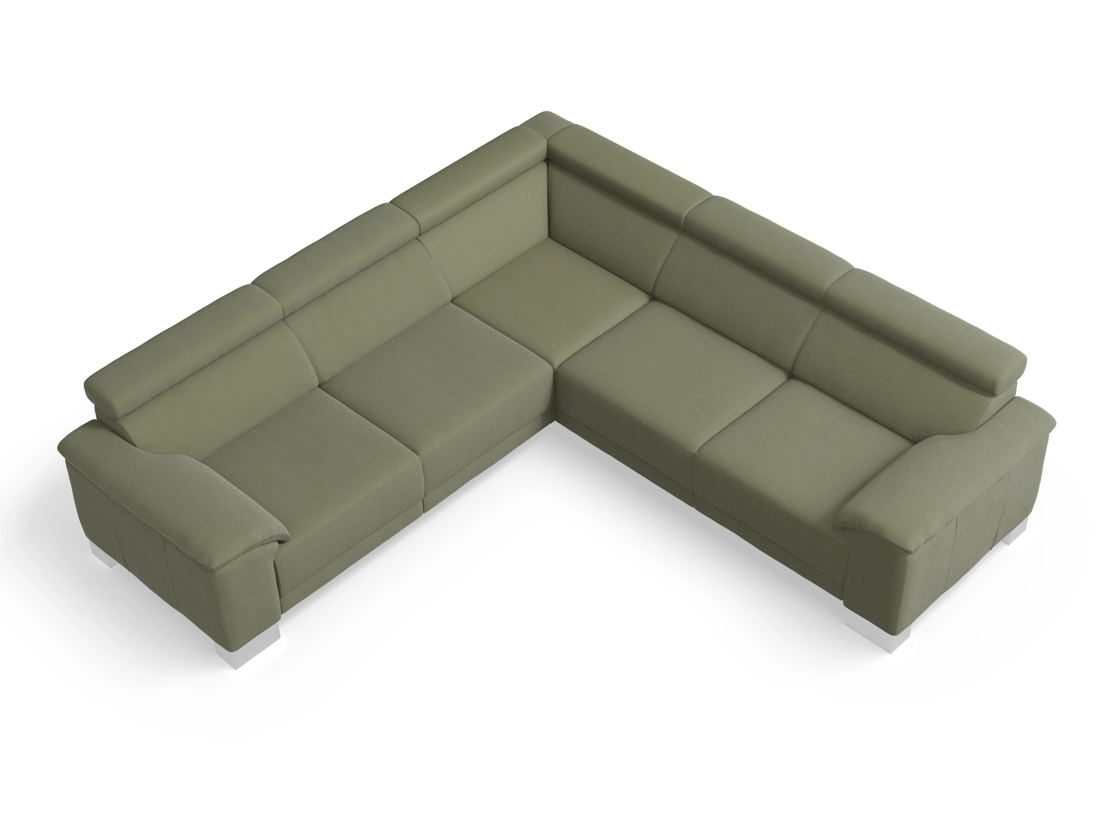 Ansicht des Produktes Antonio Ecksofa gleichschenklig in Stoff Grün