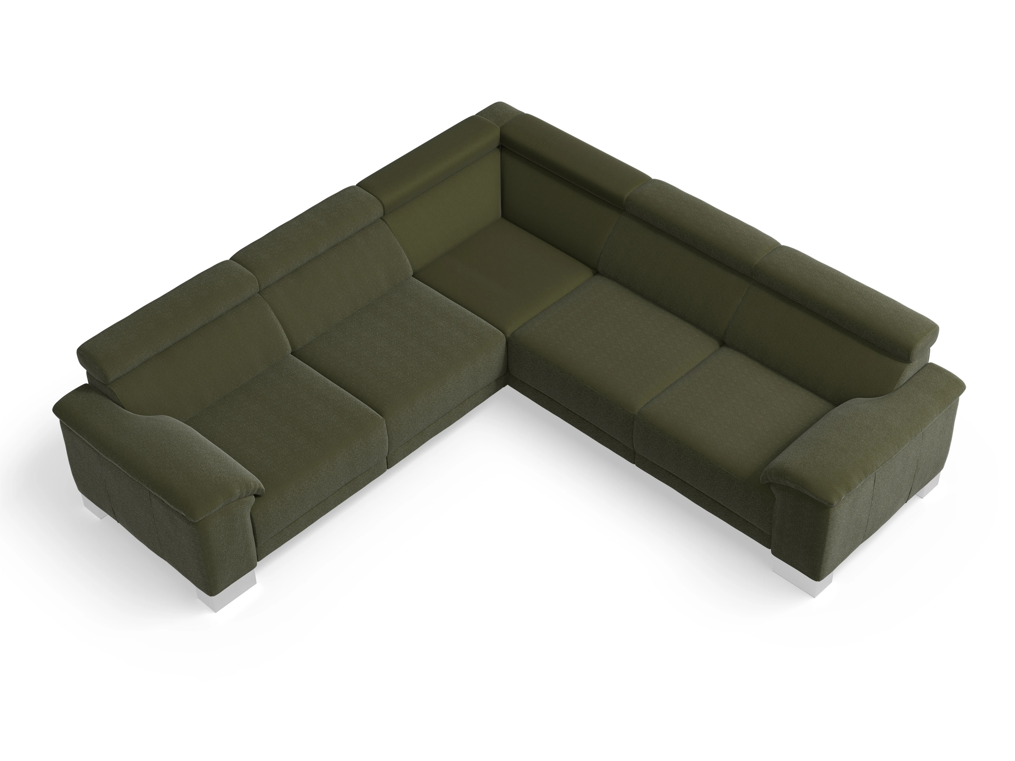Antonio Ecksofa SPE Medium Ansicht des Produktes Antonio Ecksofa gleichschenklig in Stoff Grün