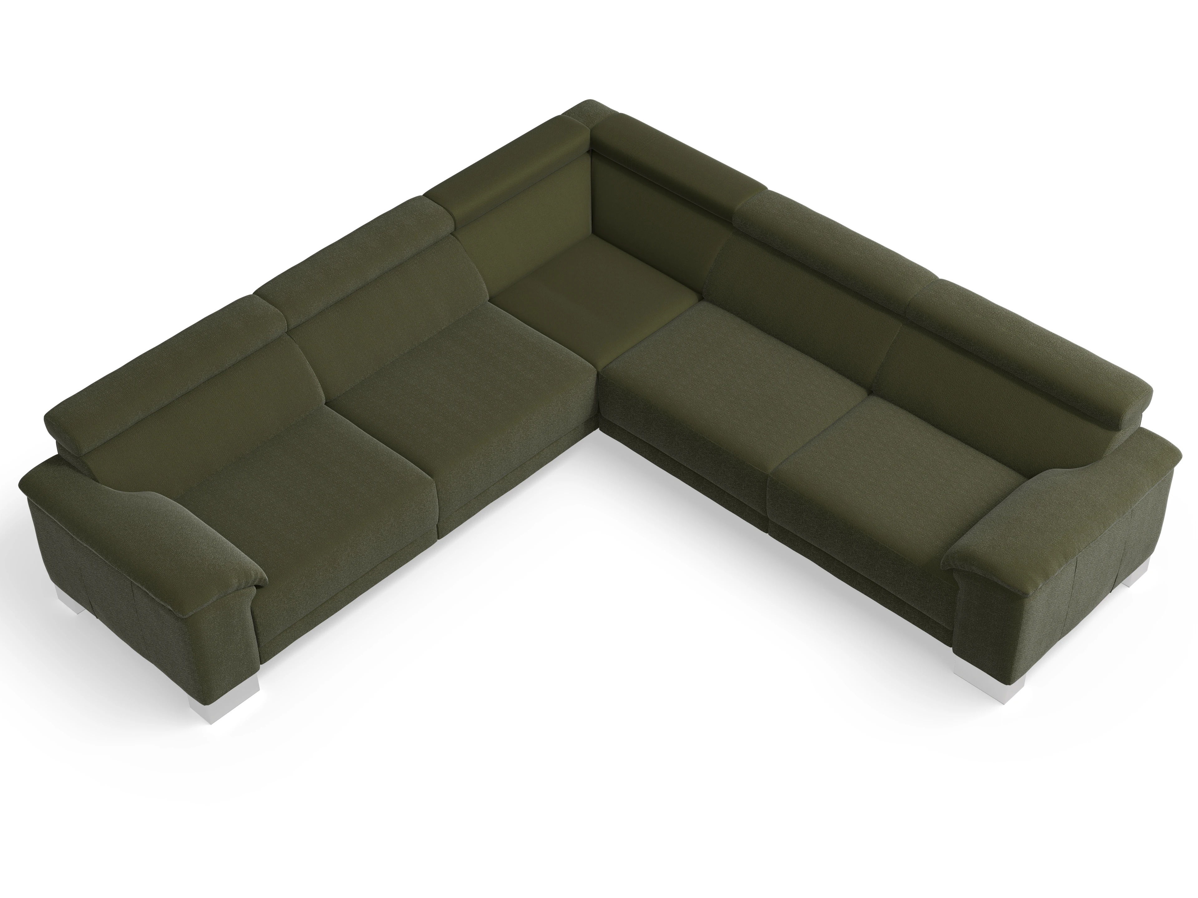 Ansicht des Produktes Antonio Ecksofa gleichschenklig in Stoff Grün