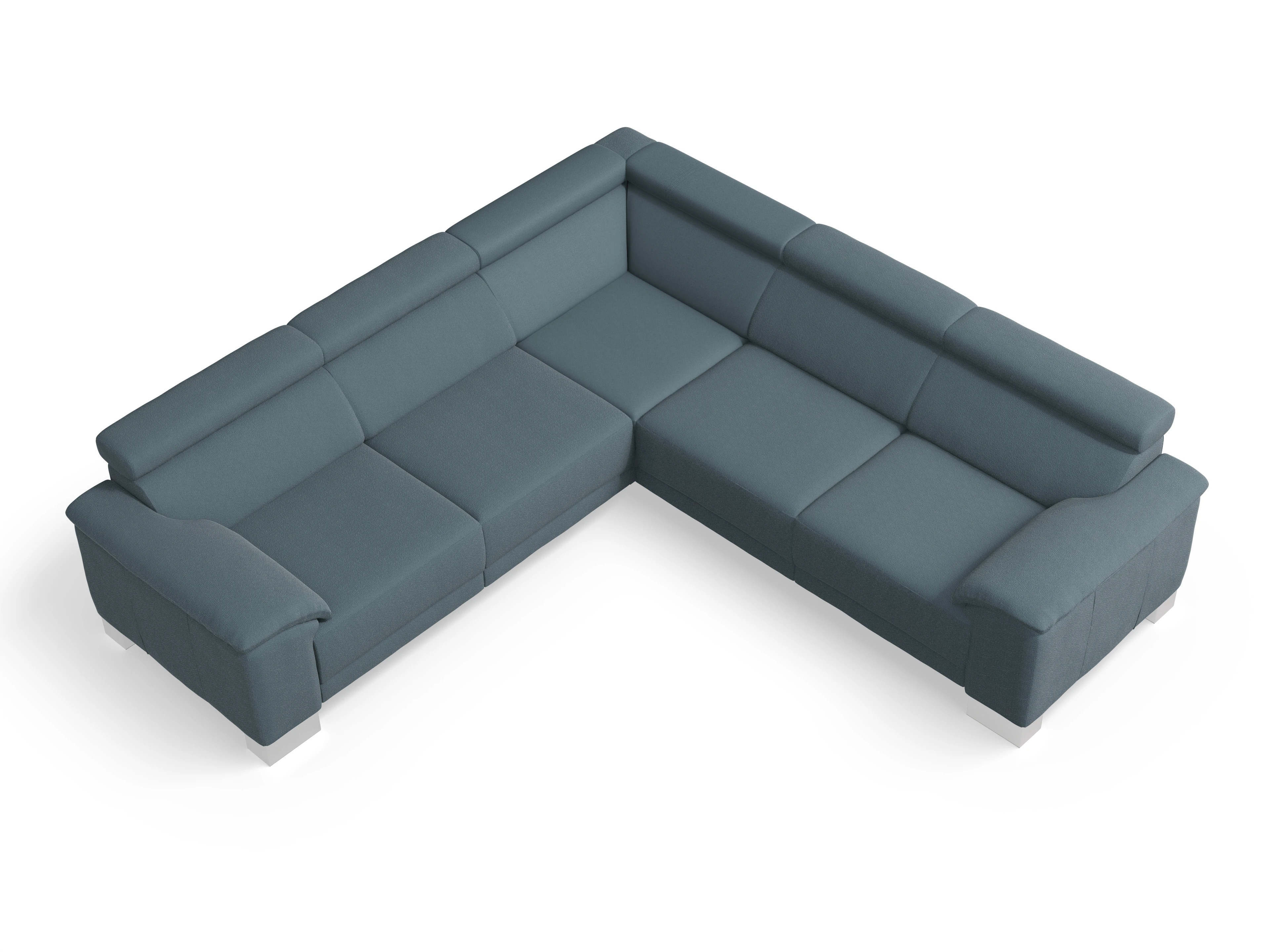 Antonio Ecksofa SPE Medium Ansicht des Produktes Antonio Ecksofa gleichschenklig in Stoff Blau