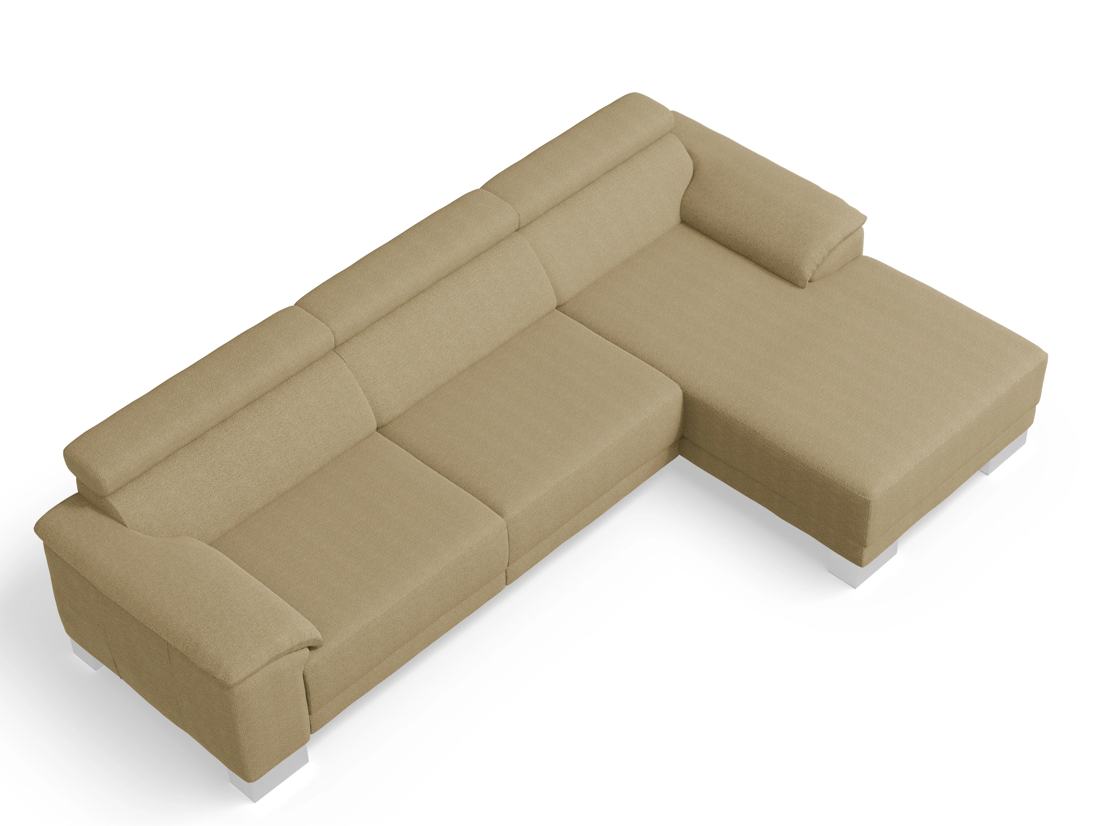 Ansicht des Produktes Antonio Ecksofa rechts Abschluss offen in Stoff Beige