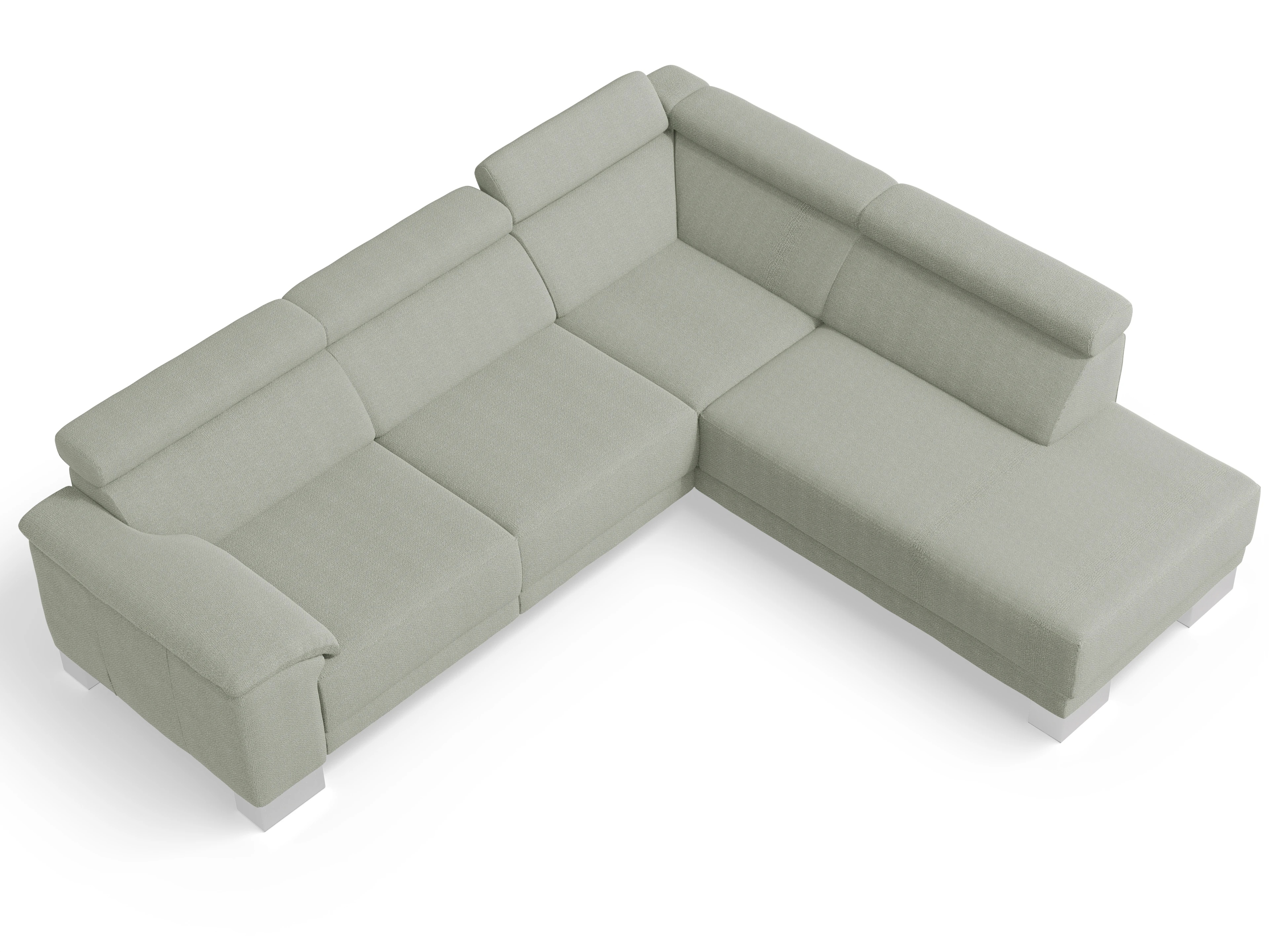Ansicht des Produktes Antonio Ecksofa rechts Abschluss offen in Stoff Grau