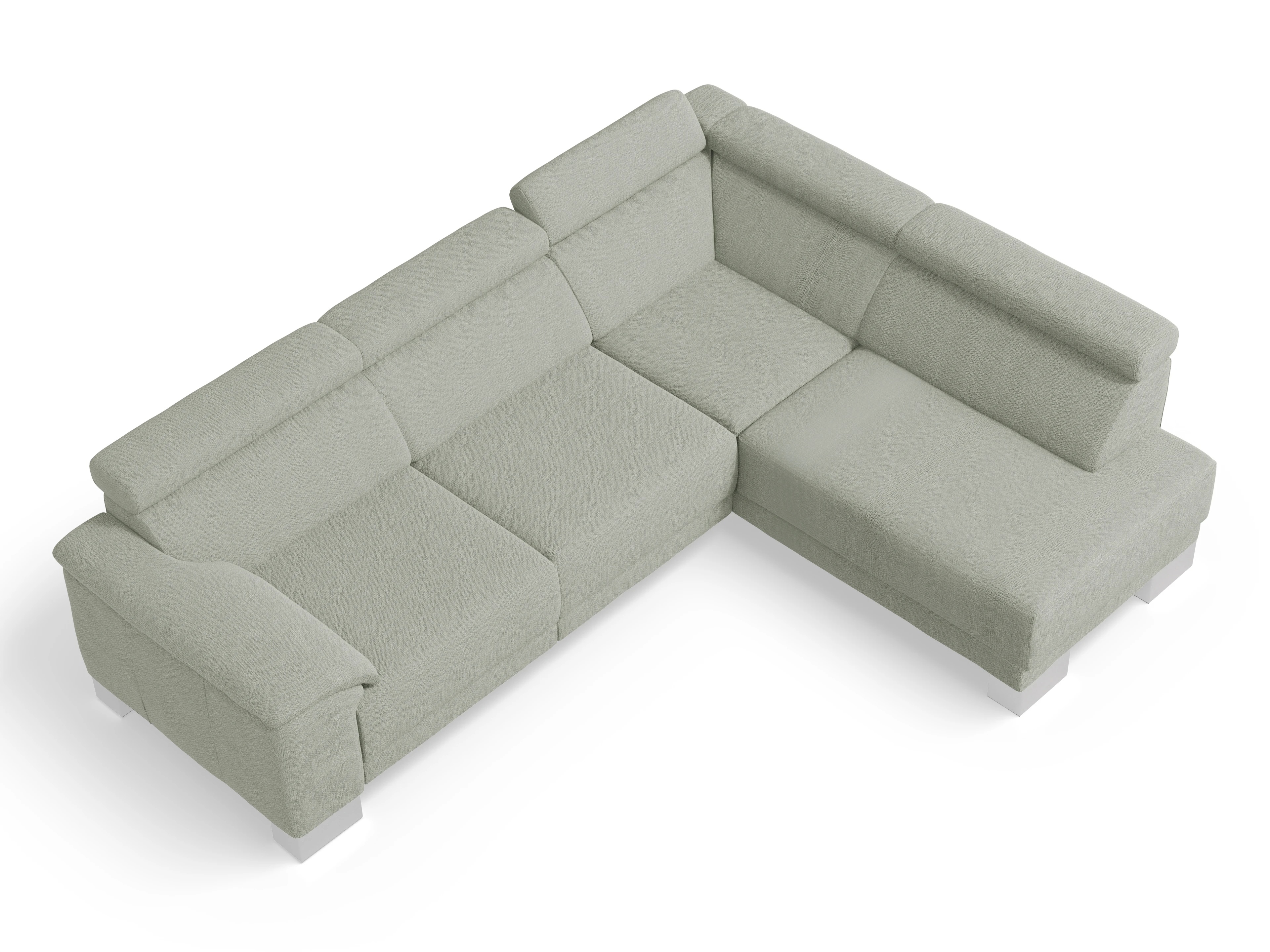 Ansicht des Produktes Antonio Ecksofa rechts Abschluss offen in Stoff Grau