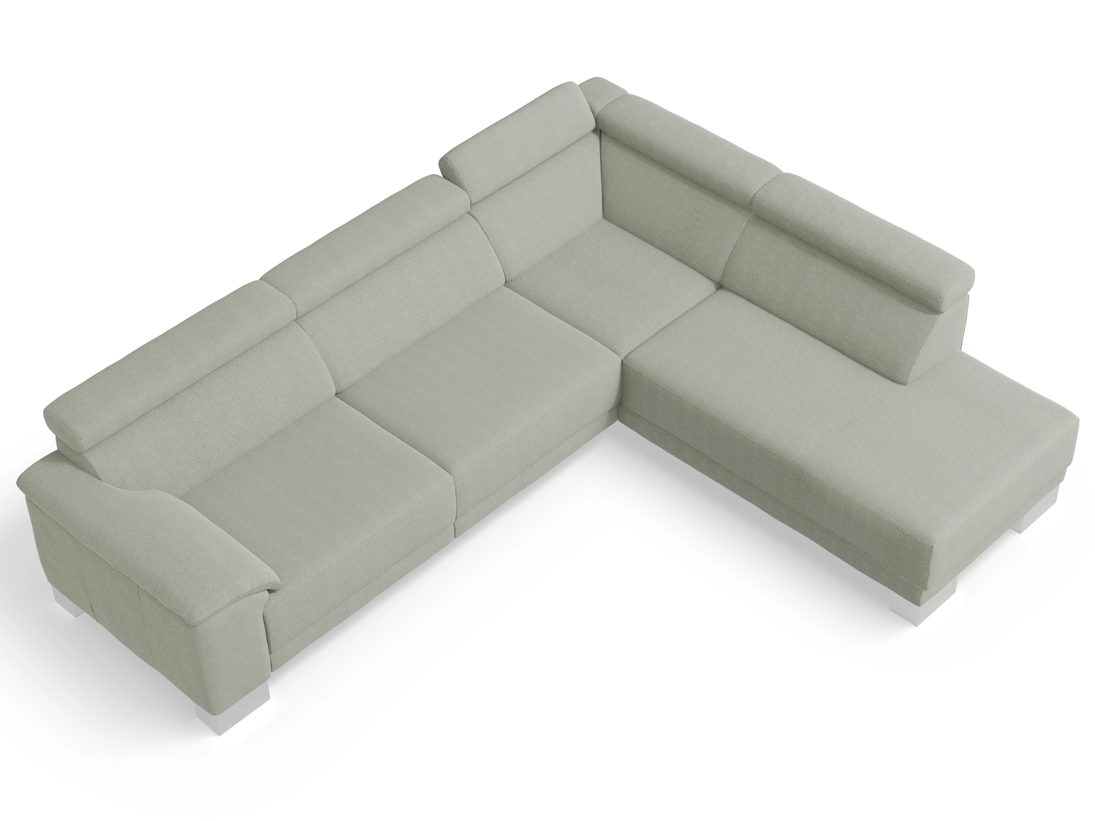 Ansicht des Produktes Antonio Ecksofa rechts Abschluss offen in Stoff Grau