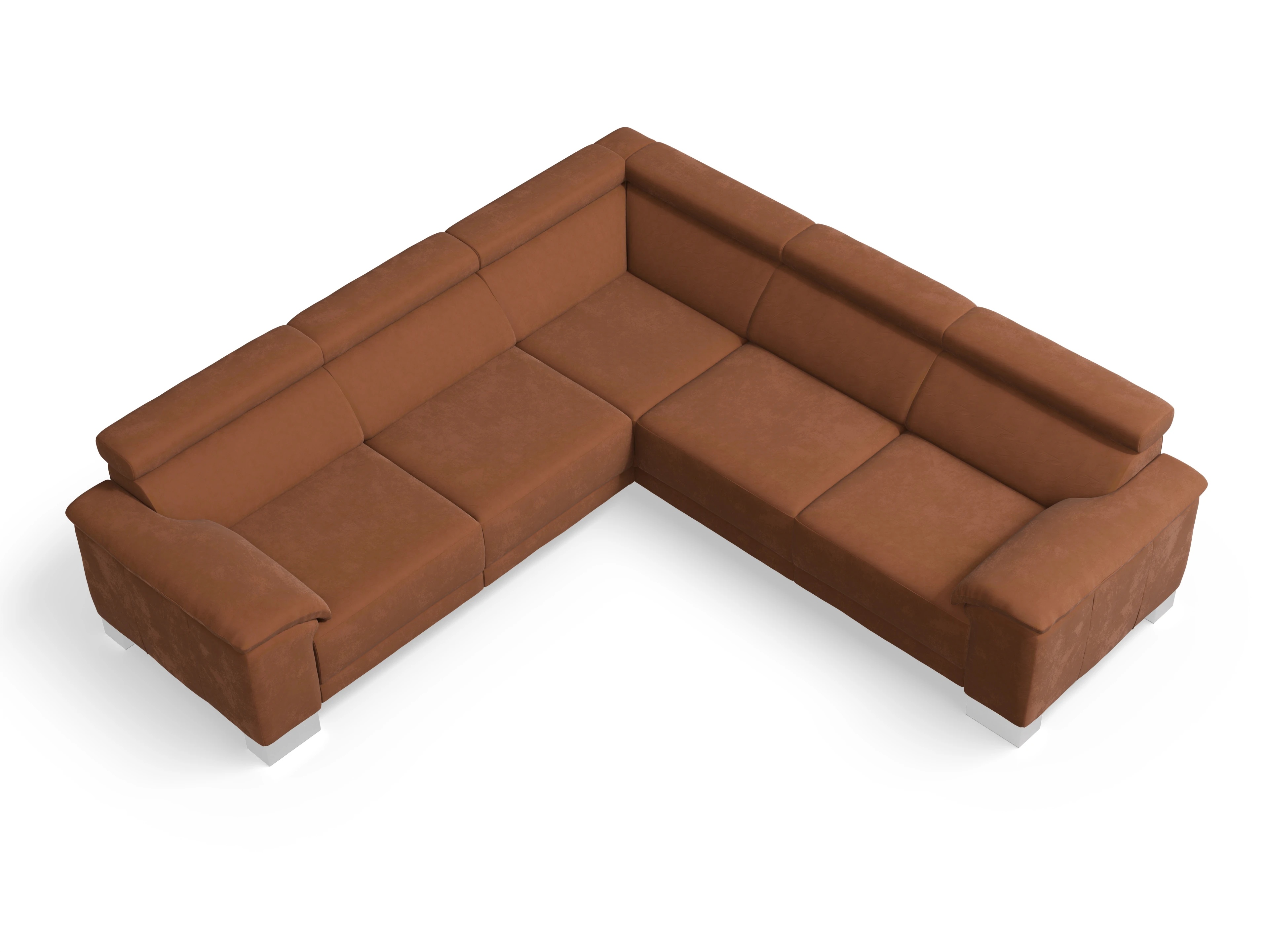 Ansicht des Produktes Antonio Ecksofa gleichschenklig in Stoff Braun